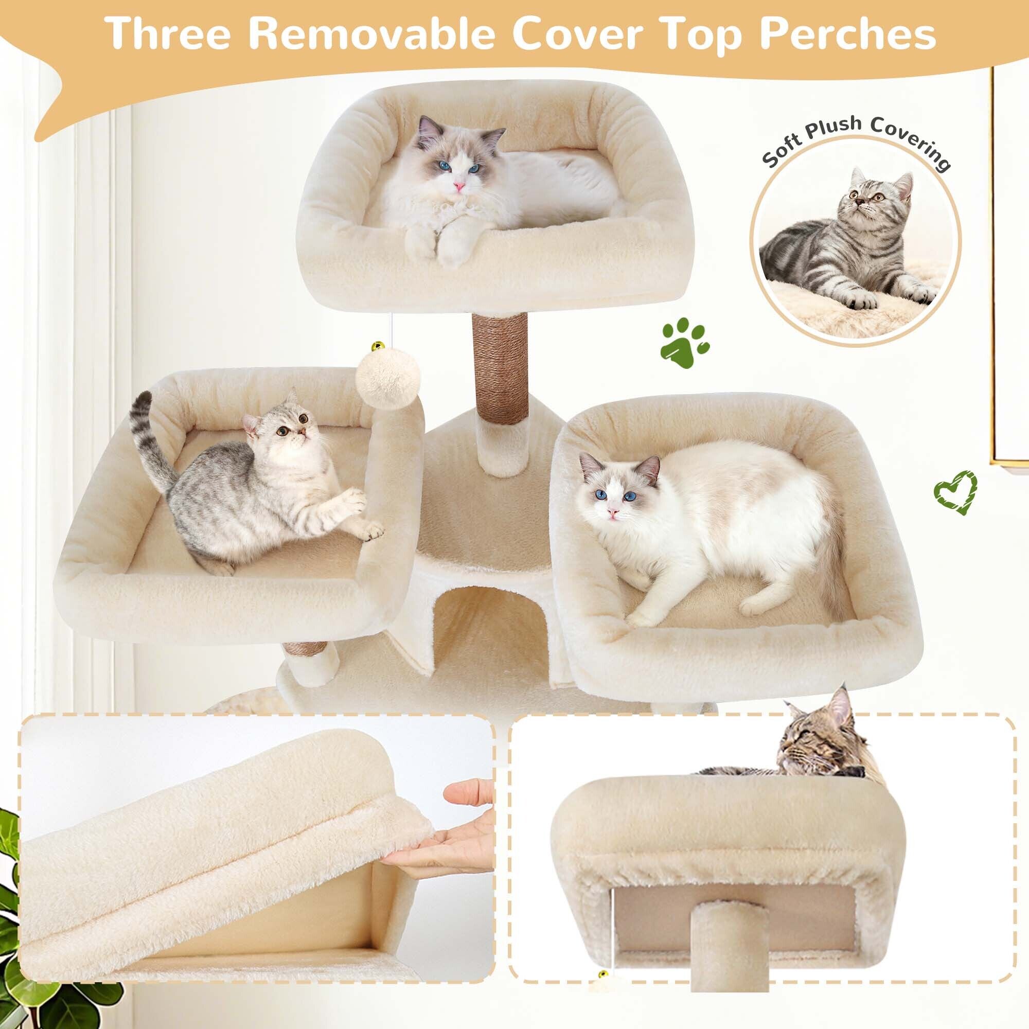 globlazer-f80h-arbre-chat-beige-203-cm-grand-chat image 4