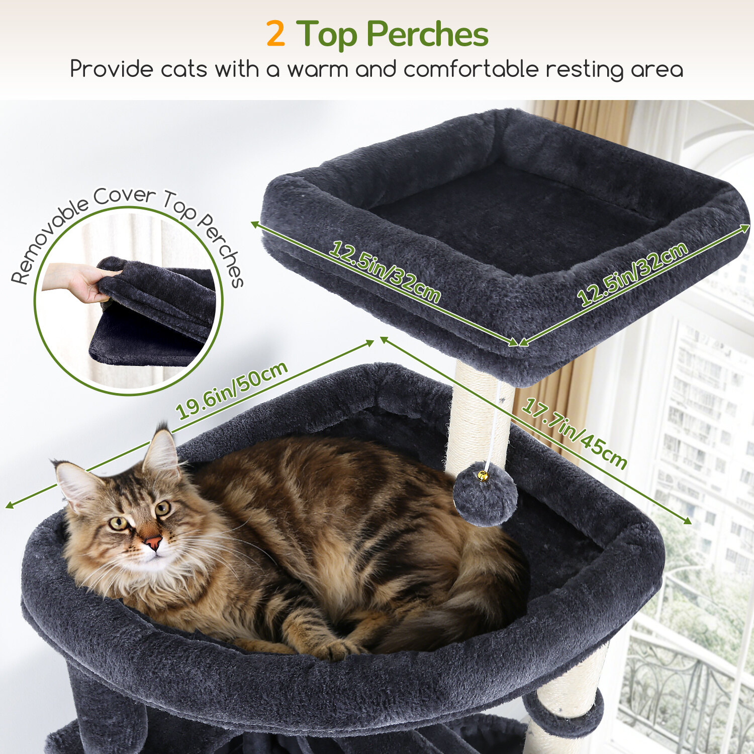 globlazer-f-series-f83c-arbre-chat-gris-fonc-211-cm image 5