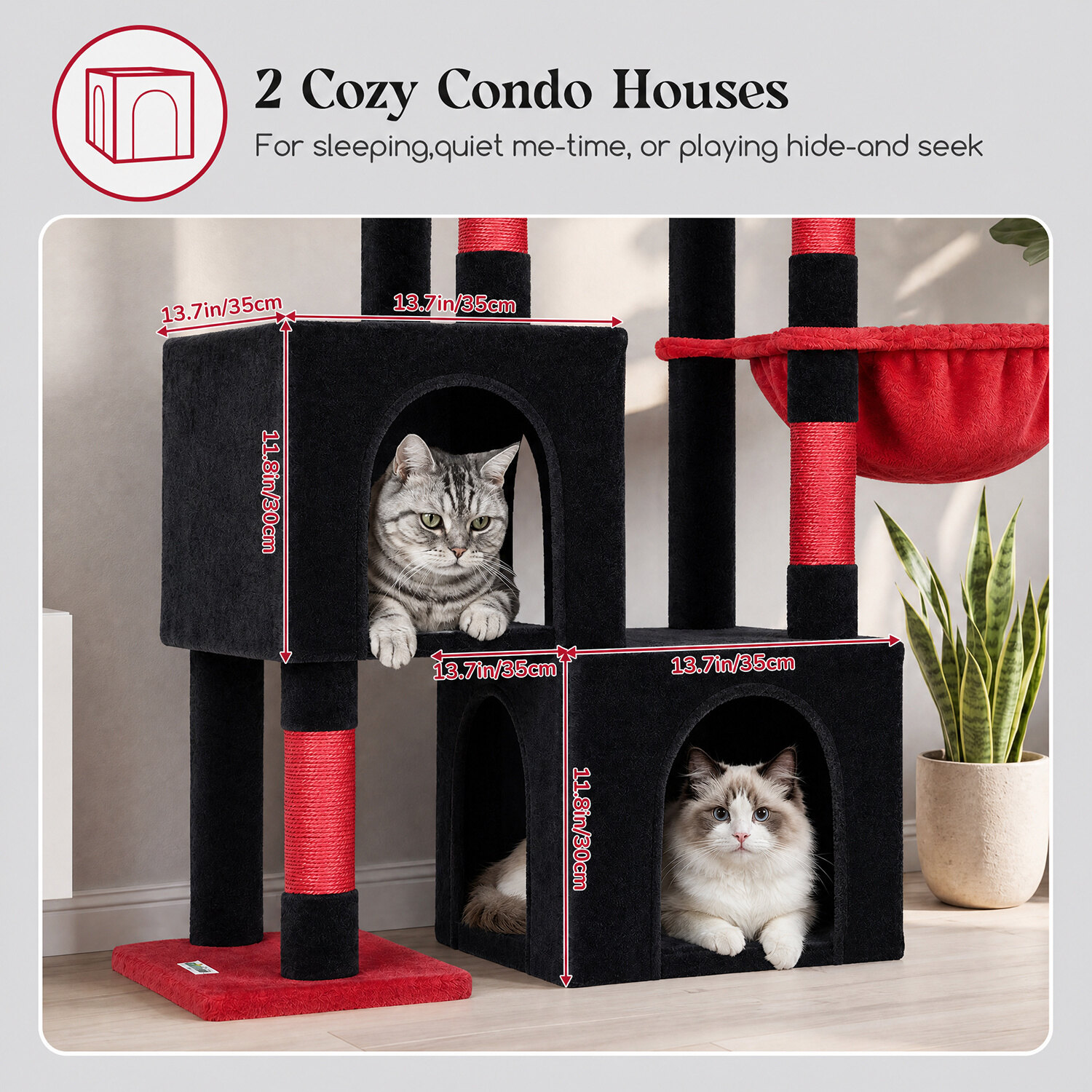 globlazer-s52-arbre-chat-52-pouces-rouge-noir image 4