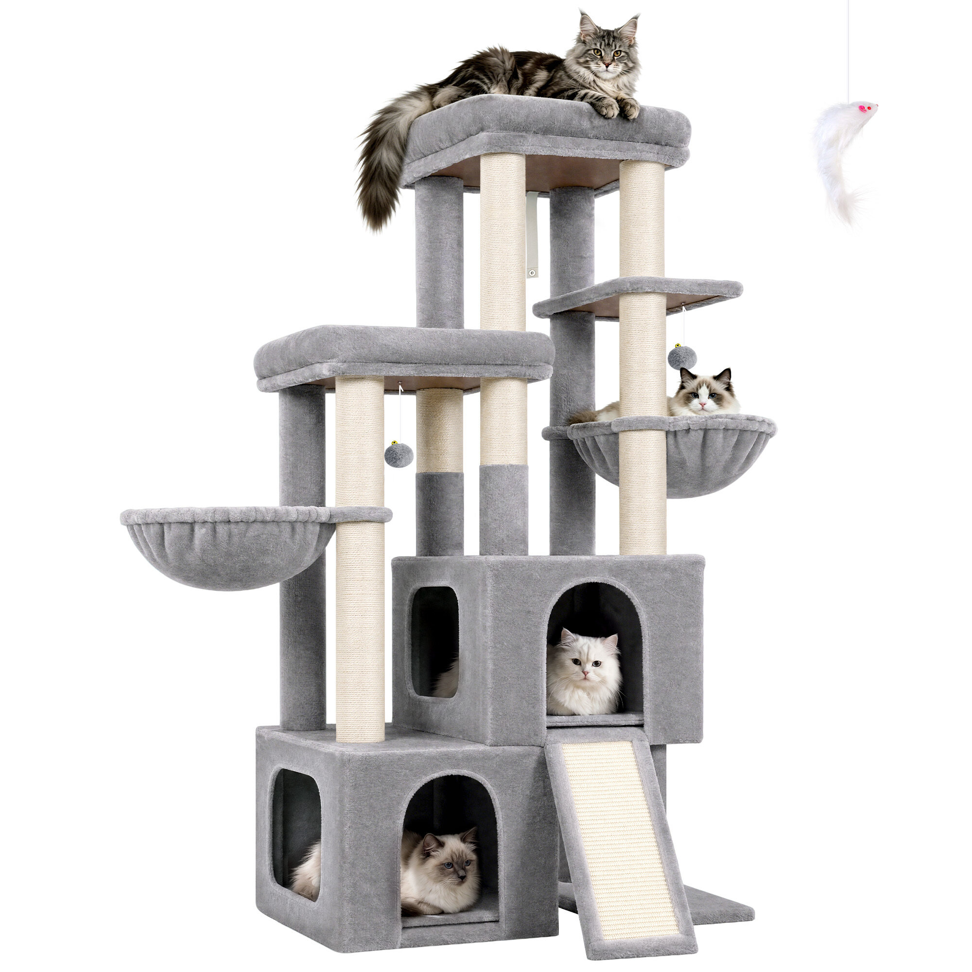 globlazer-s62-arbre-chat-gris-clair-157-cm-grand image 5