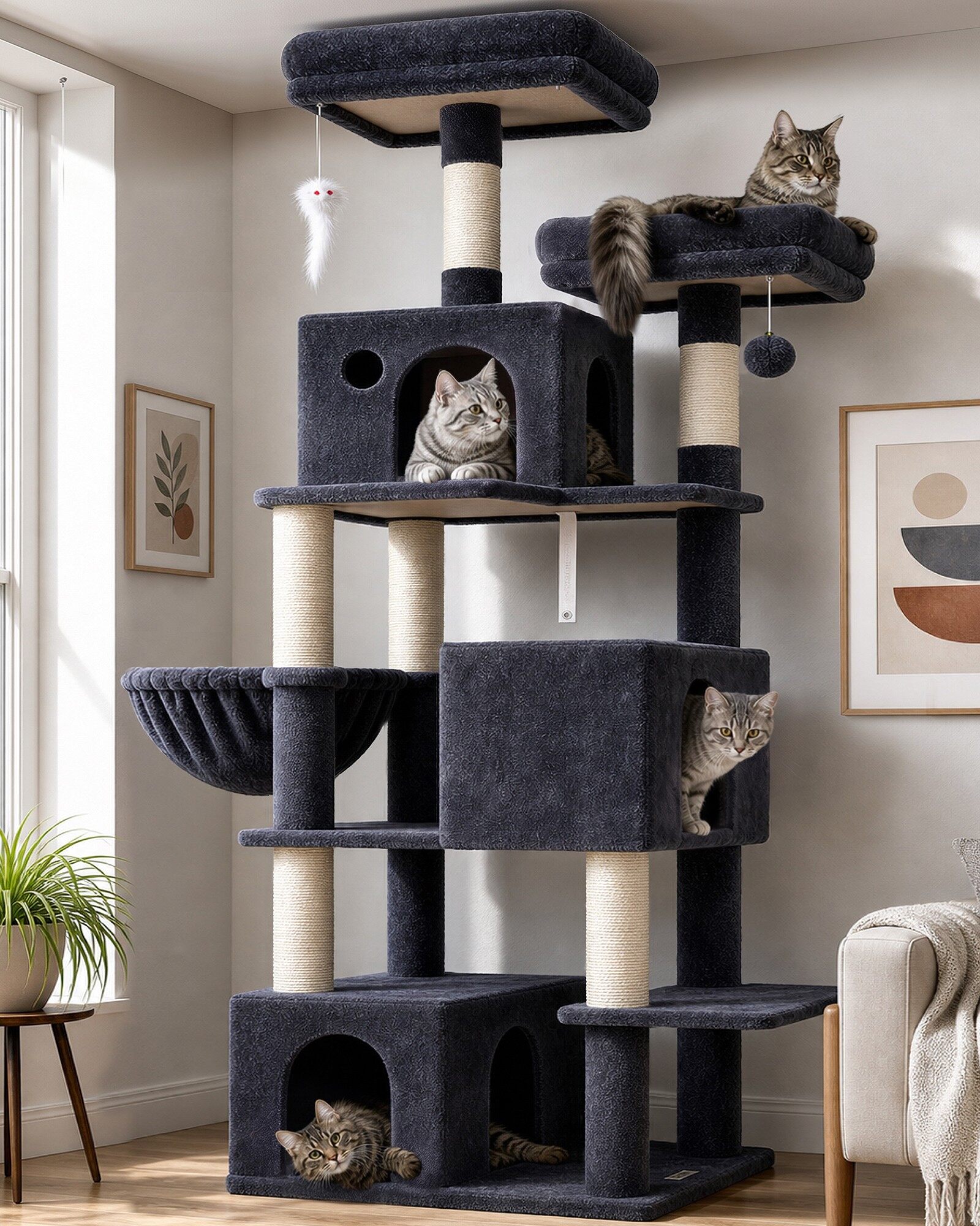 globlazer-f-series-f71-arbre-chat-gris-fonc-71-pouces image 1
