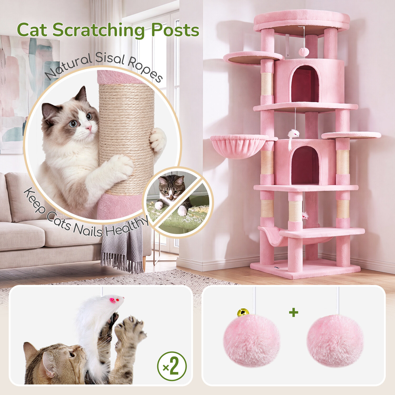 globlazer-c66-arbre-chat-rose-168-cm-angle image 7