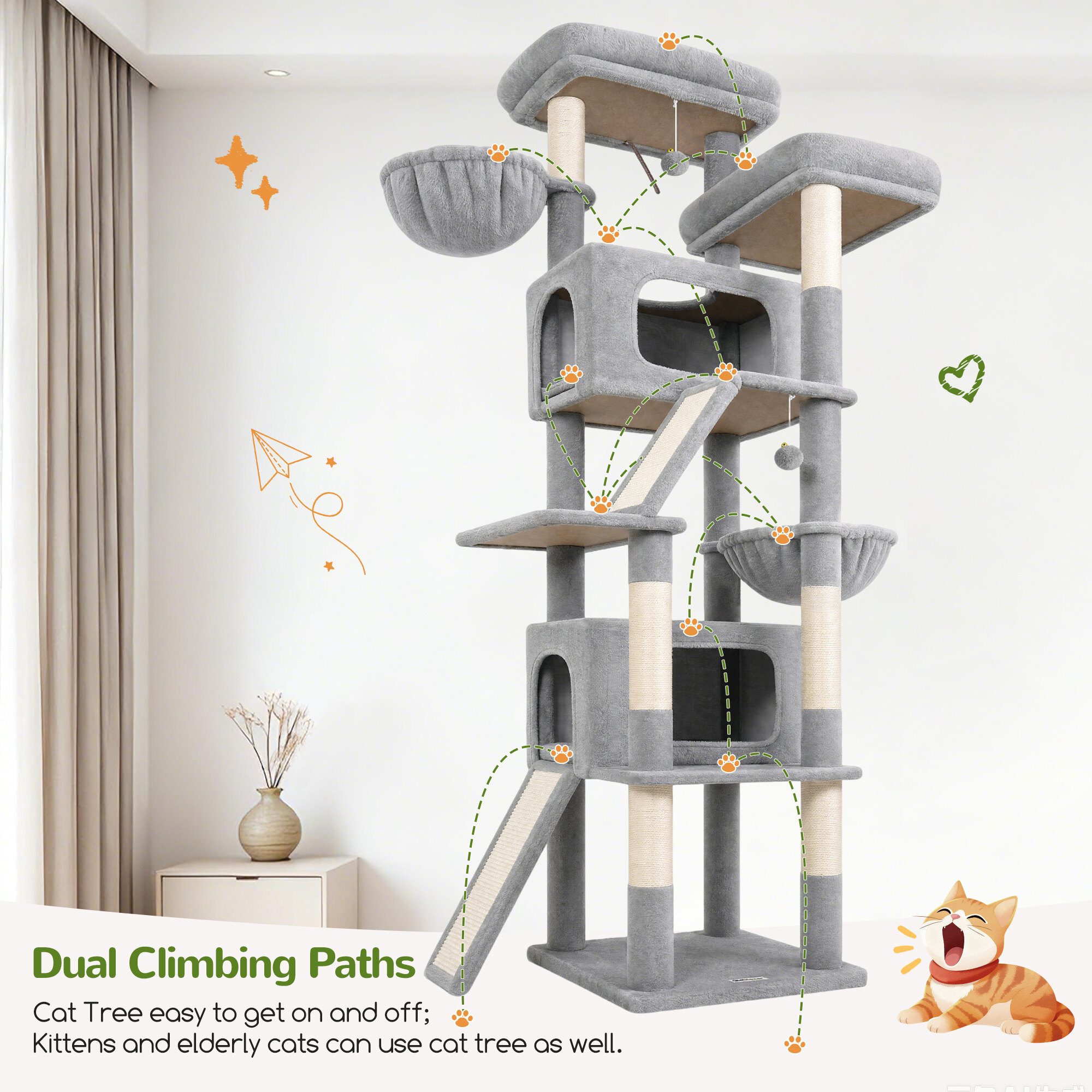 globlazer-s79-arbre-chat-79-pouces-gris-clair-grand image 8