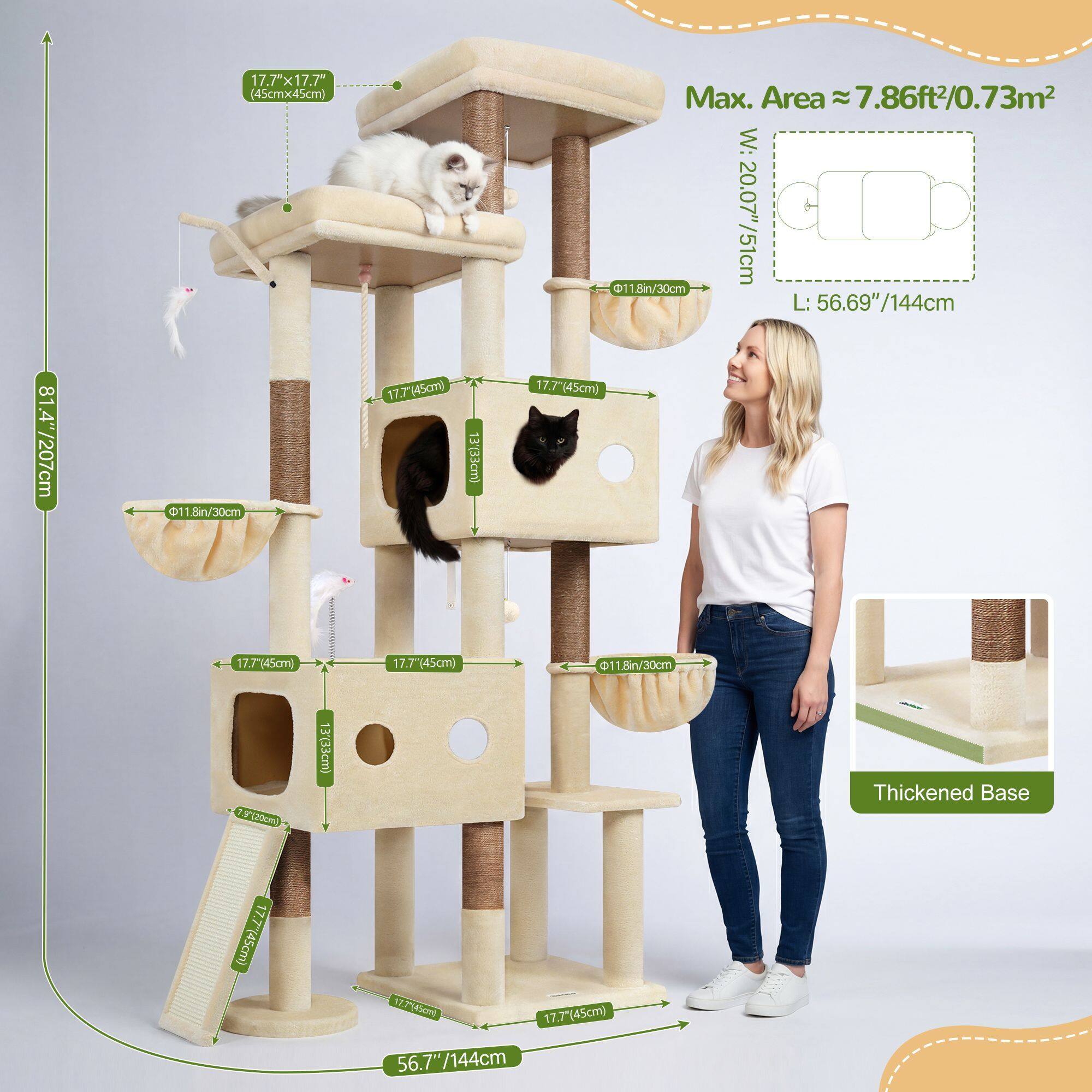 globlazer-f81d-arbre-chat-beige-206-cm-grand image 5