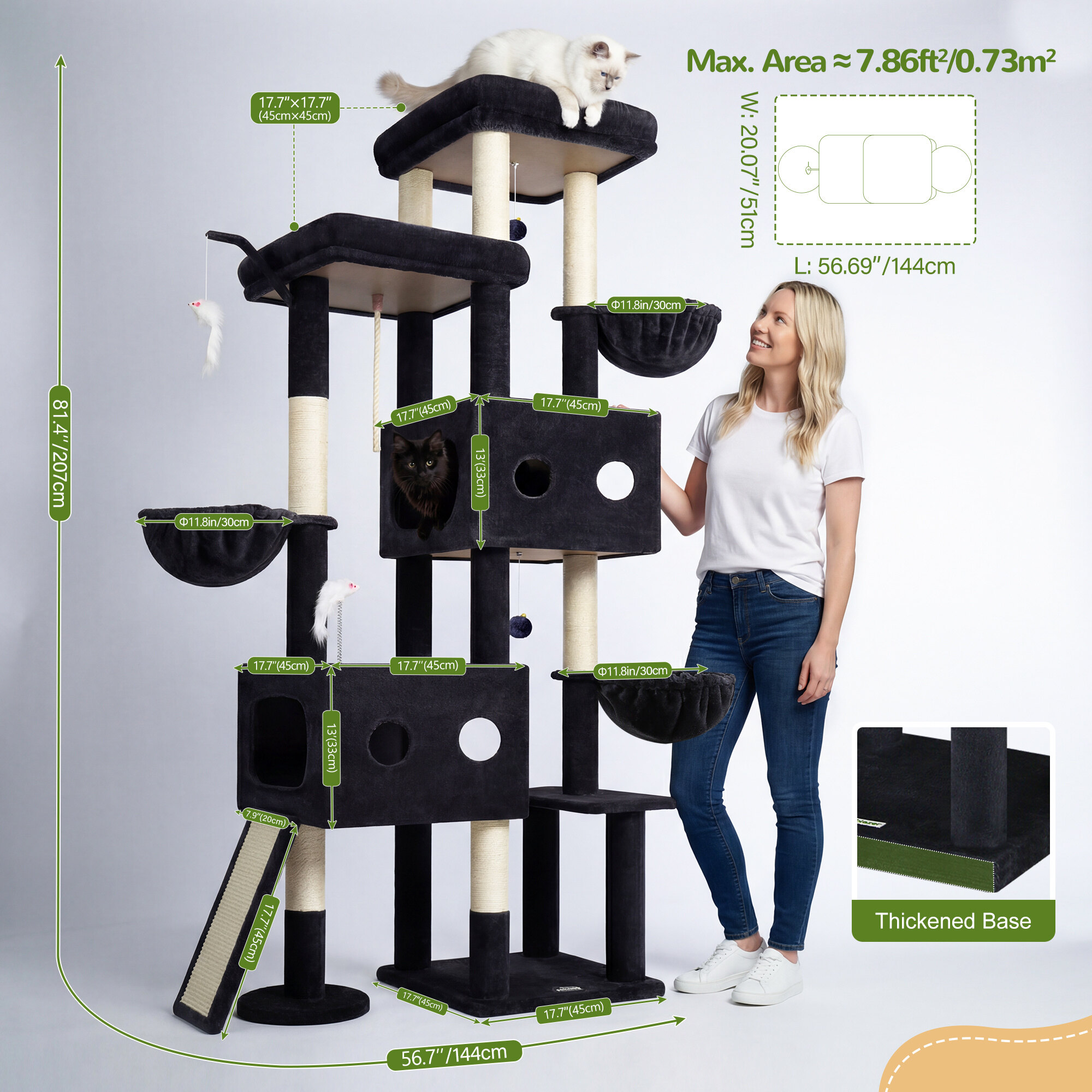 globlazer-f-series-f81d-arbre-chat-gris-fonc-81-pouces image 4