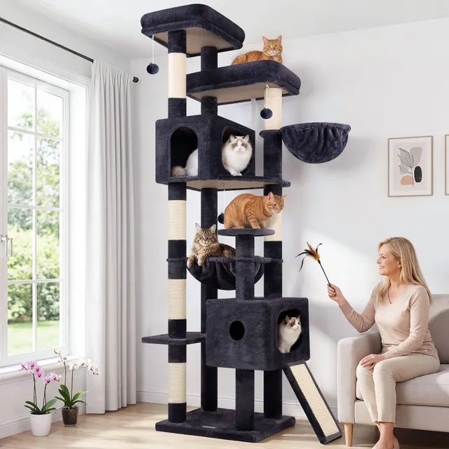 globlazer-f80g-arbre-chat-gris-fonc-80-pouces-grand image 1