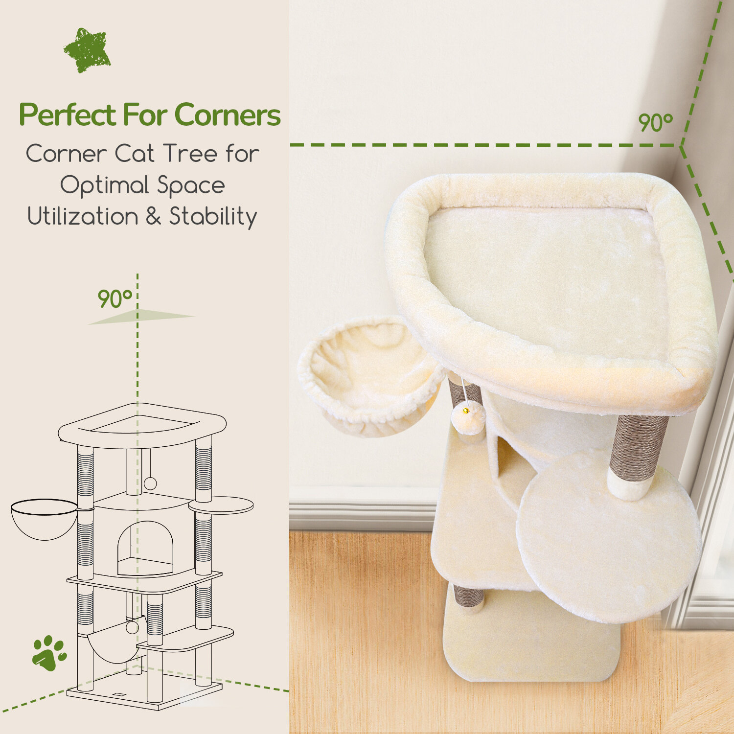 globlazer-c51-arbre-chat-angle-beige-51-pouces-compact image 3