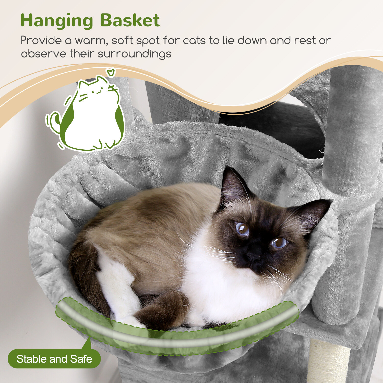 globlazer-f-series-f76-arbre-chat-gris-clair-76-pouces image 6