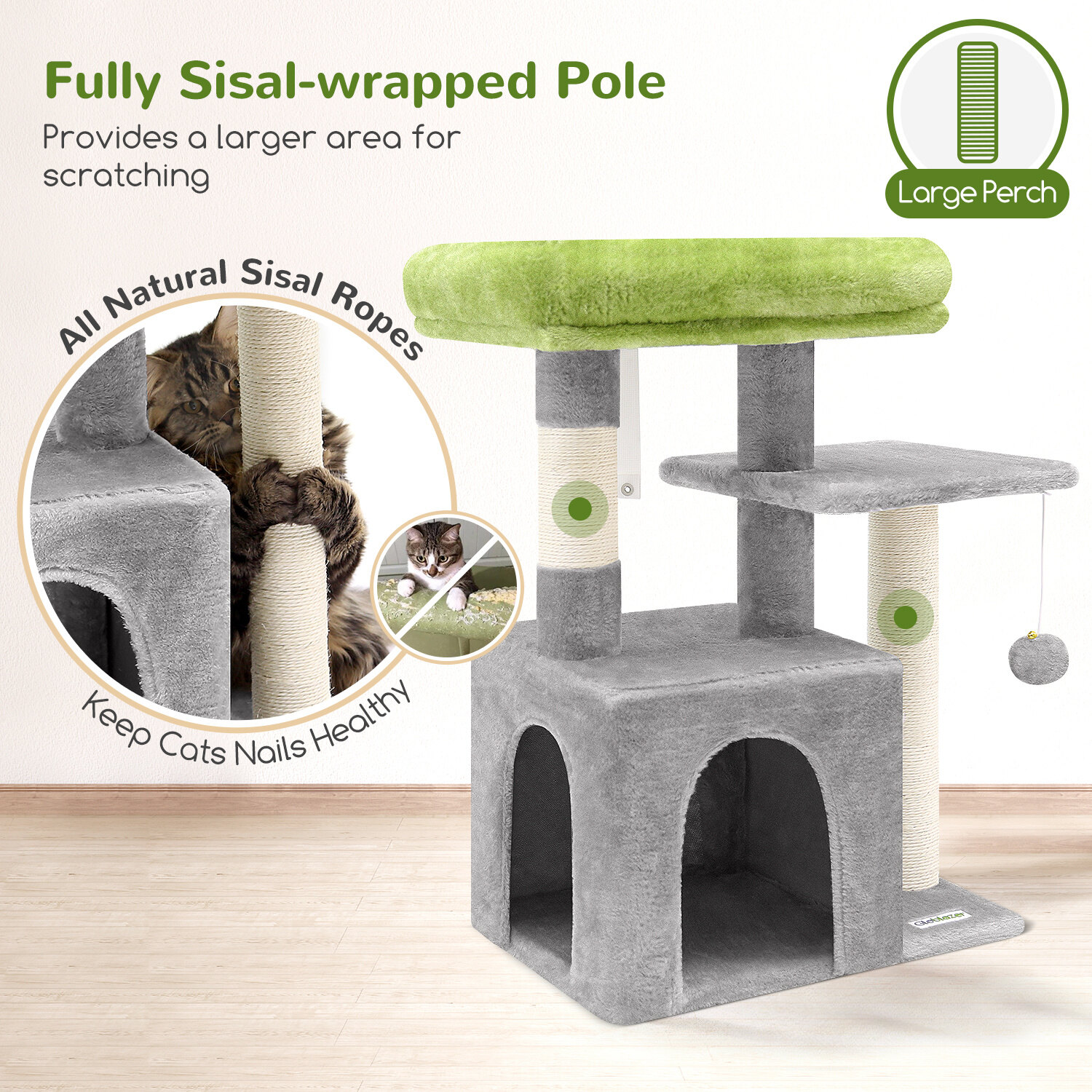 globlazer-f-series-f26-arbre-chat-gris-clair-26-pouces-petit image 5