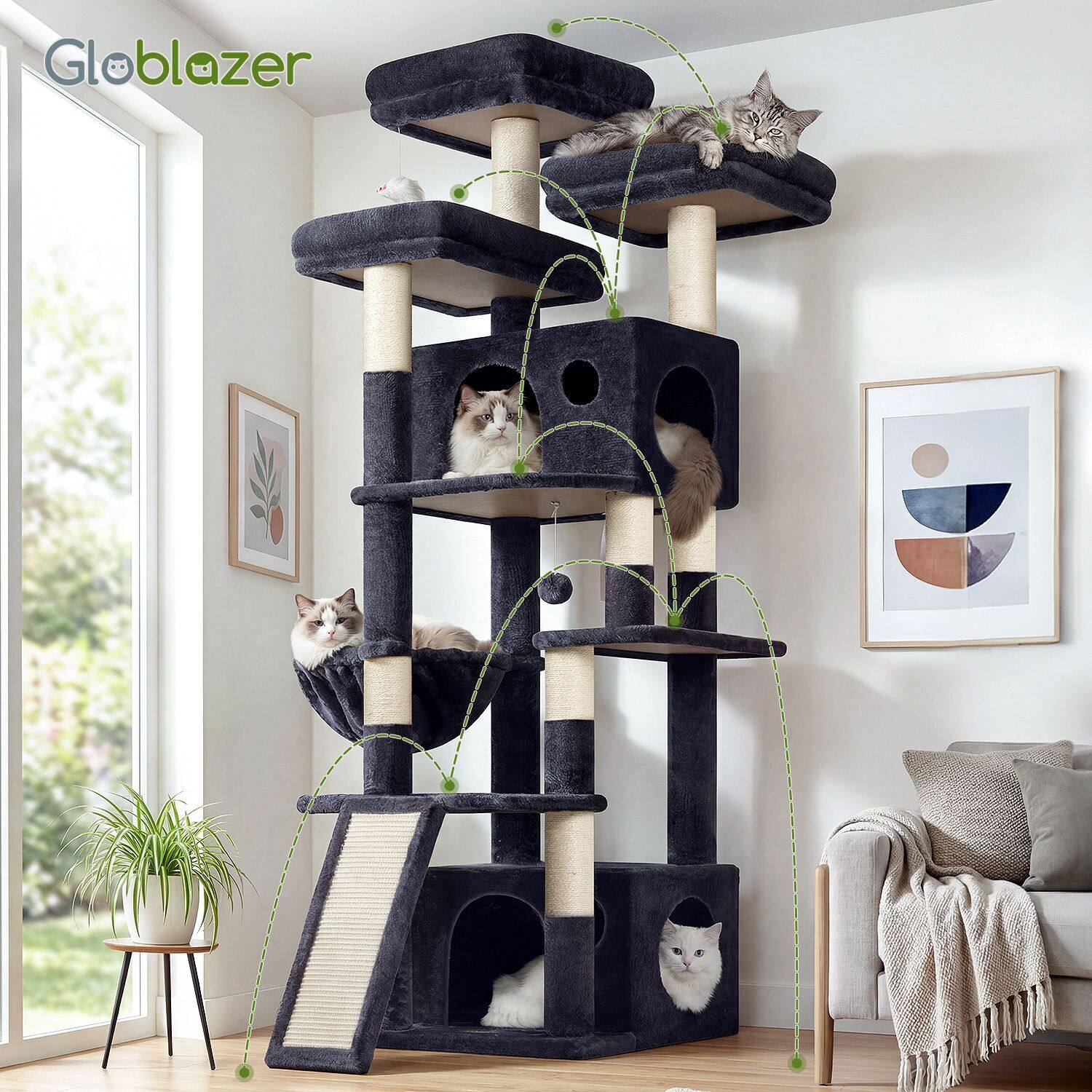 globlazer-f-series-f73c-arbre-chat-gris-fonc-73-pouces image 8