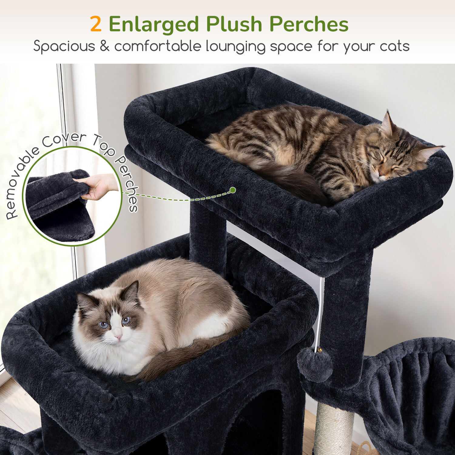 globlazer-s48-arbre-chat-gris-fonc-48-pouces-robuste image 3