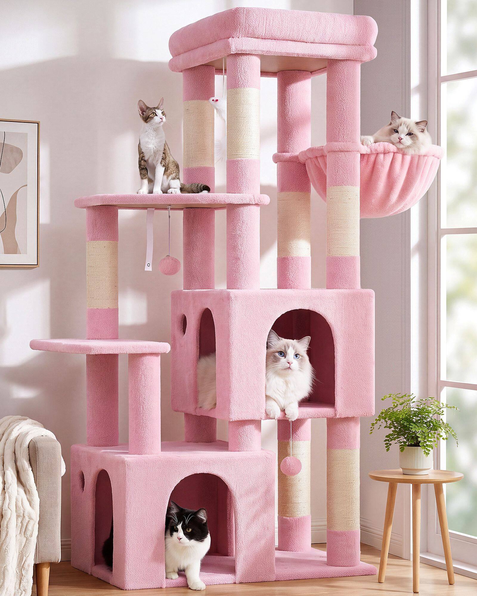 globlazer-f-series-f61-arbre-chat-rose-155-cm image 1