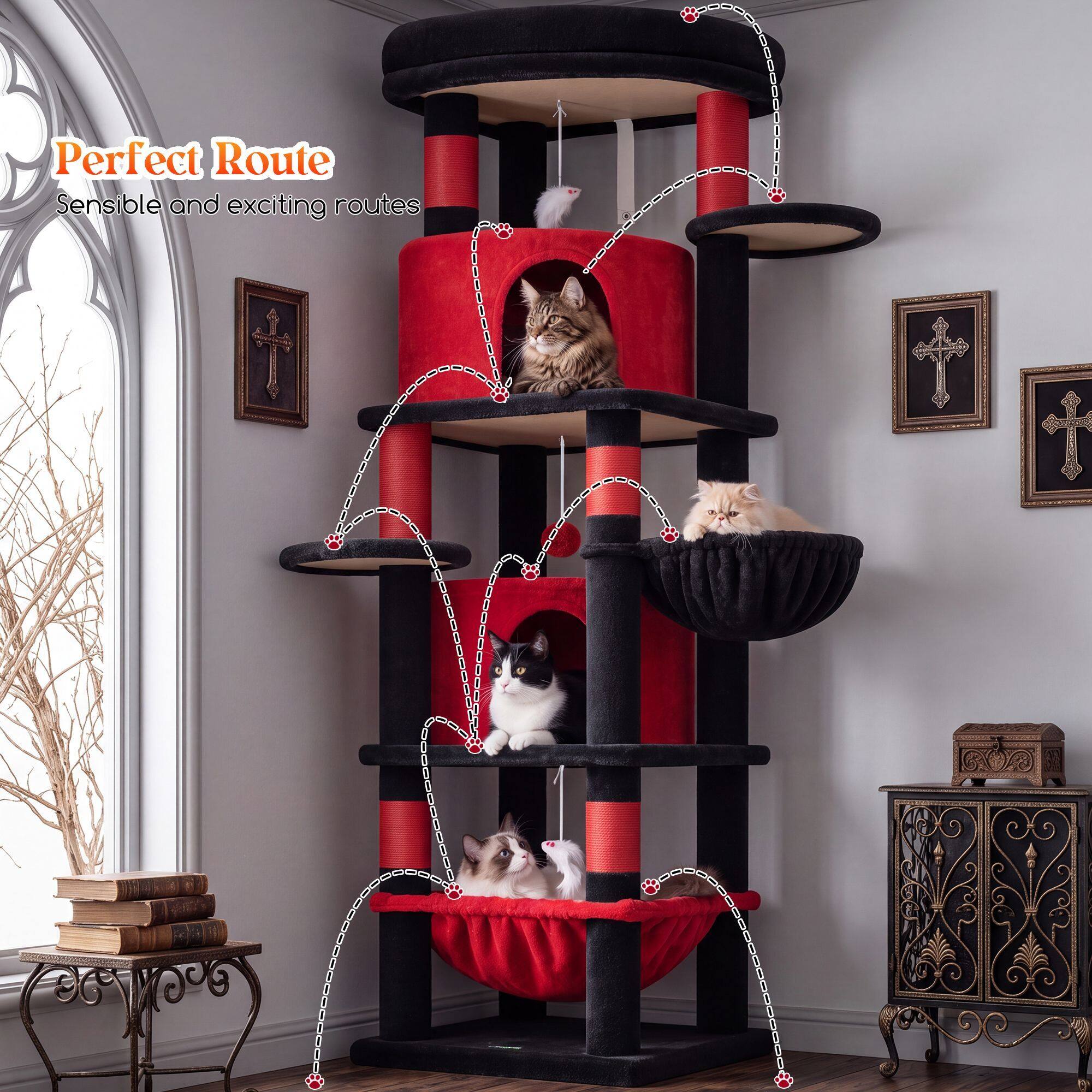 globlazer-c68-c-series-arbre-chat-d-angle-rouge-68-pouces image 5