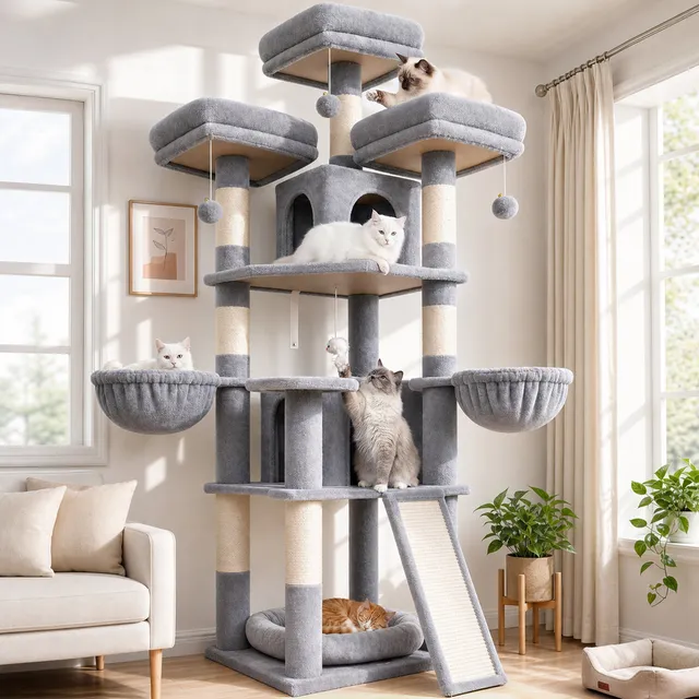 globlazer-f70h-arbre-chat-gris-clair-178-cm-xxl image 1