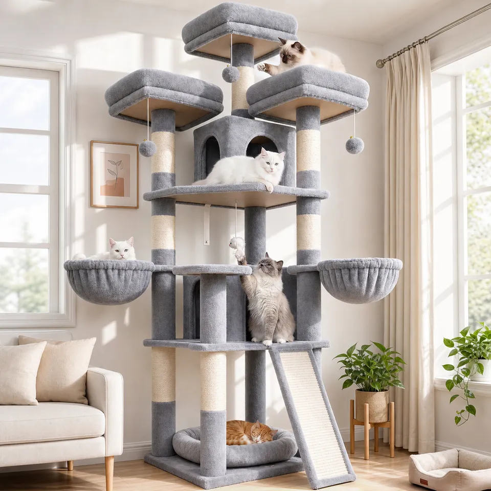 globlazer-f70h-arbre-chat-gris-clair-178-cm-xxl image 1