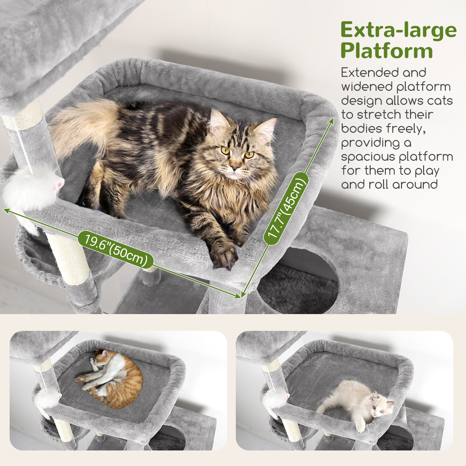globlazer-f-series-f81-arbre-chat-grand-chat-gris-206-cm image 4