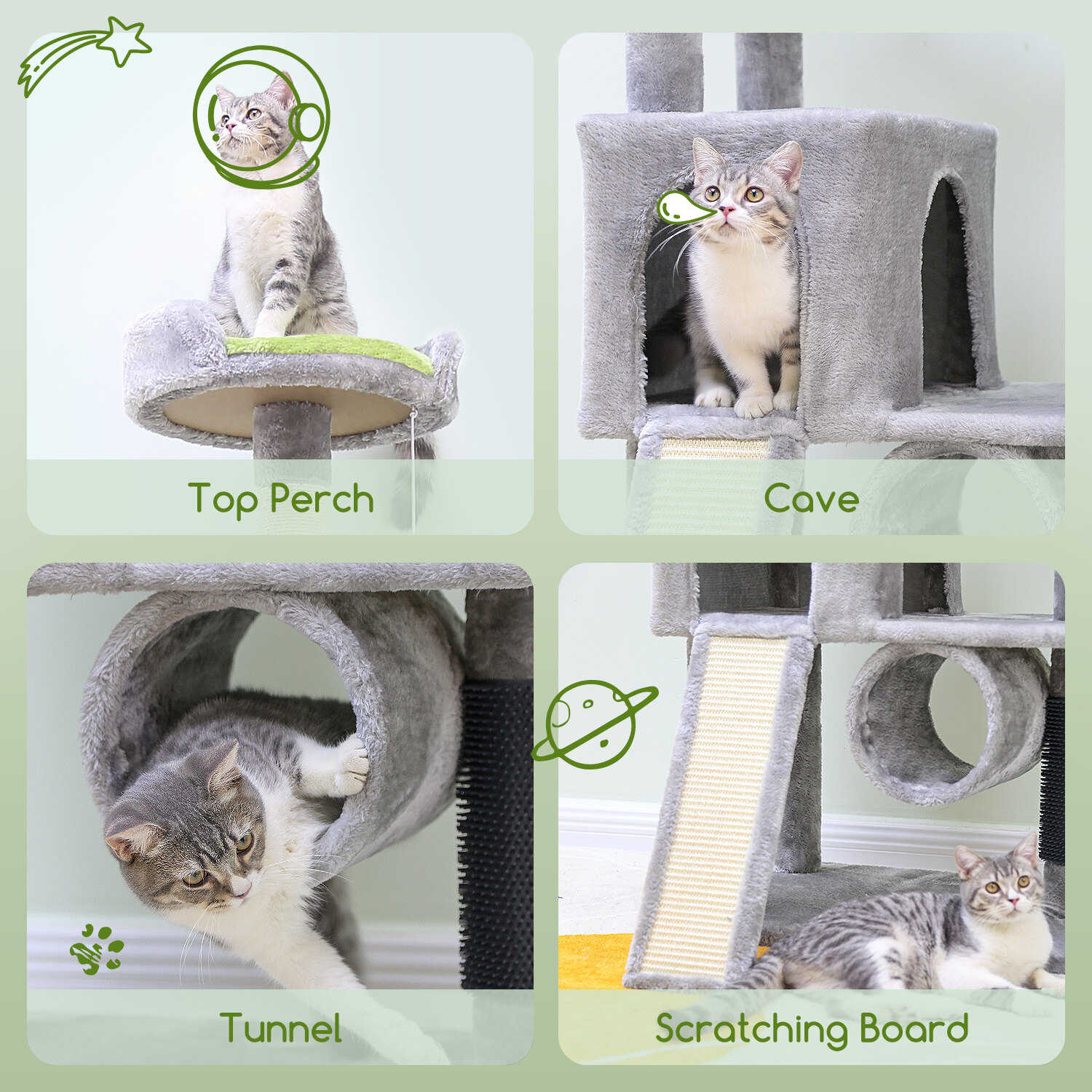 globlazer-f57-arbre-chat-gris-clair-57-pouces-niche image 5