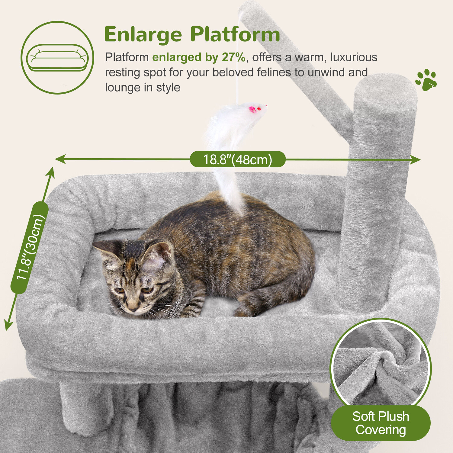 globlazer-f46a-arbre-chat-gris-clair-46-pouces-moyen image 4