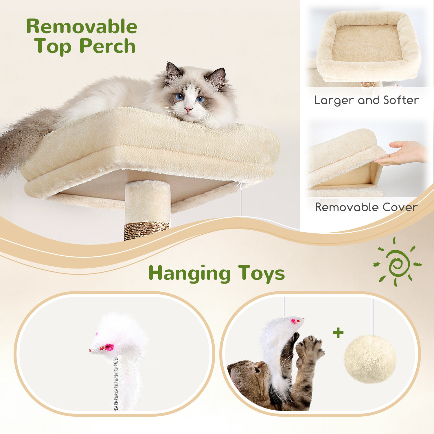 globlazer-s-series-s68-arbre-chat-beige-68-pouces-grand image 4