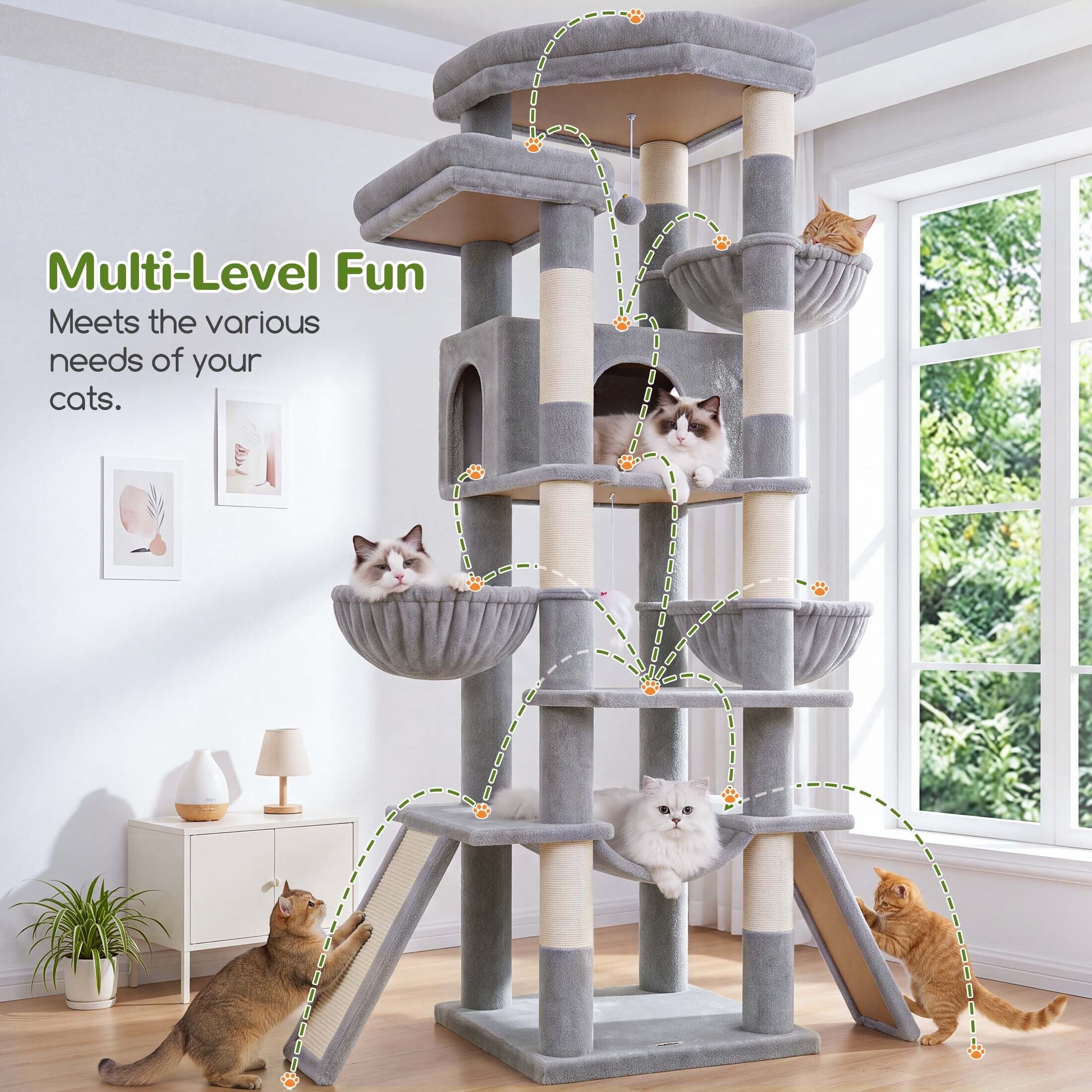 globlazer-f-series-f75-arbre-chat-gris-clair-75-pouces image 4