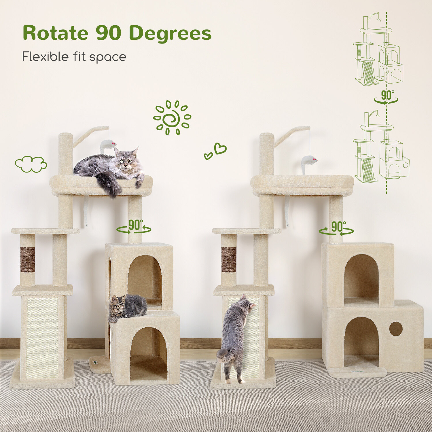 globlazer-f50-arbre-chat-beige-50-pouces-grands-chats image 4