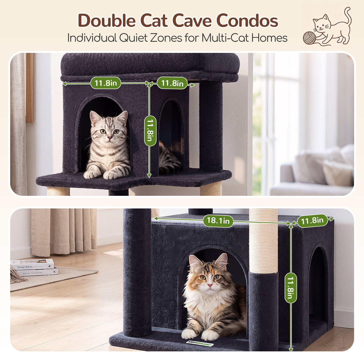 globlazer-f-series-f54-arbre-chat-gris-fonc-avec-niches image 4