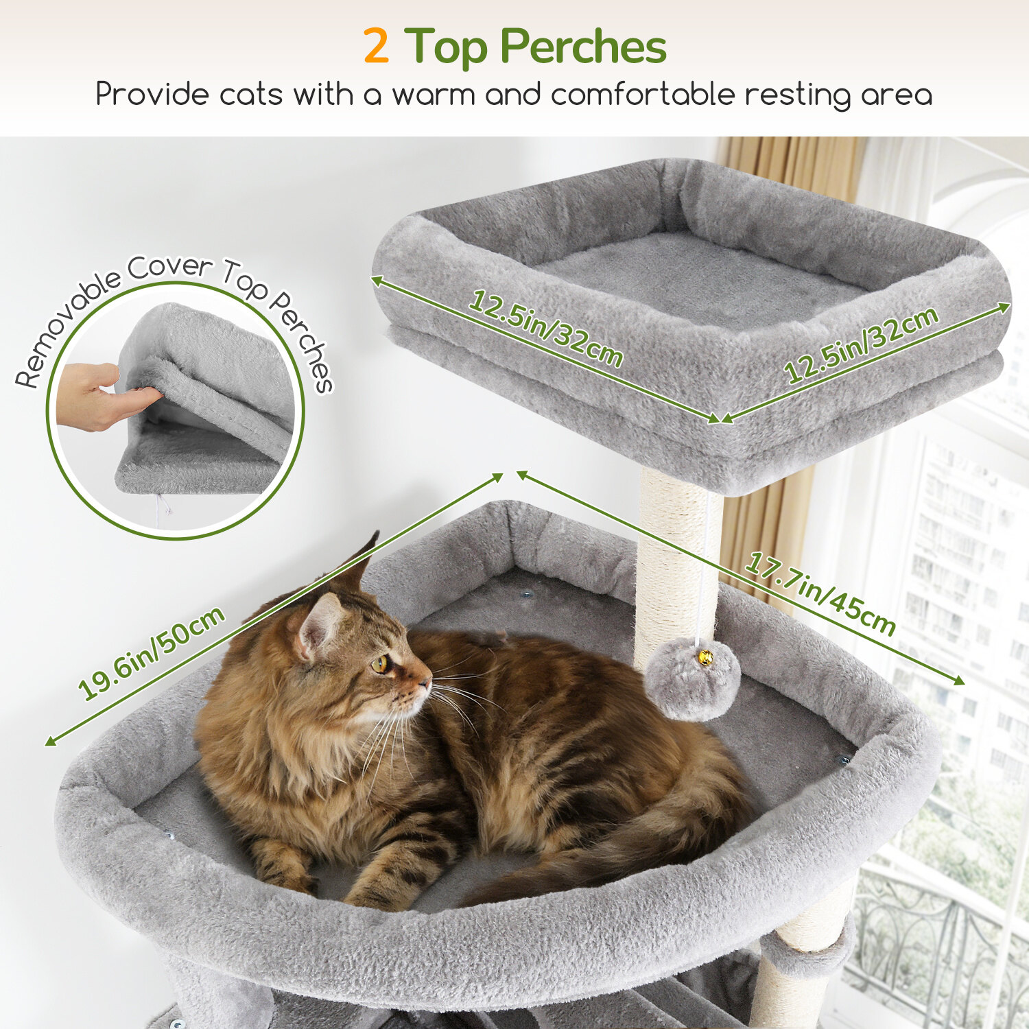 globlazer-f83c-arbre-chat-gris-clair-83-pouces-xxl image 5