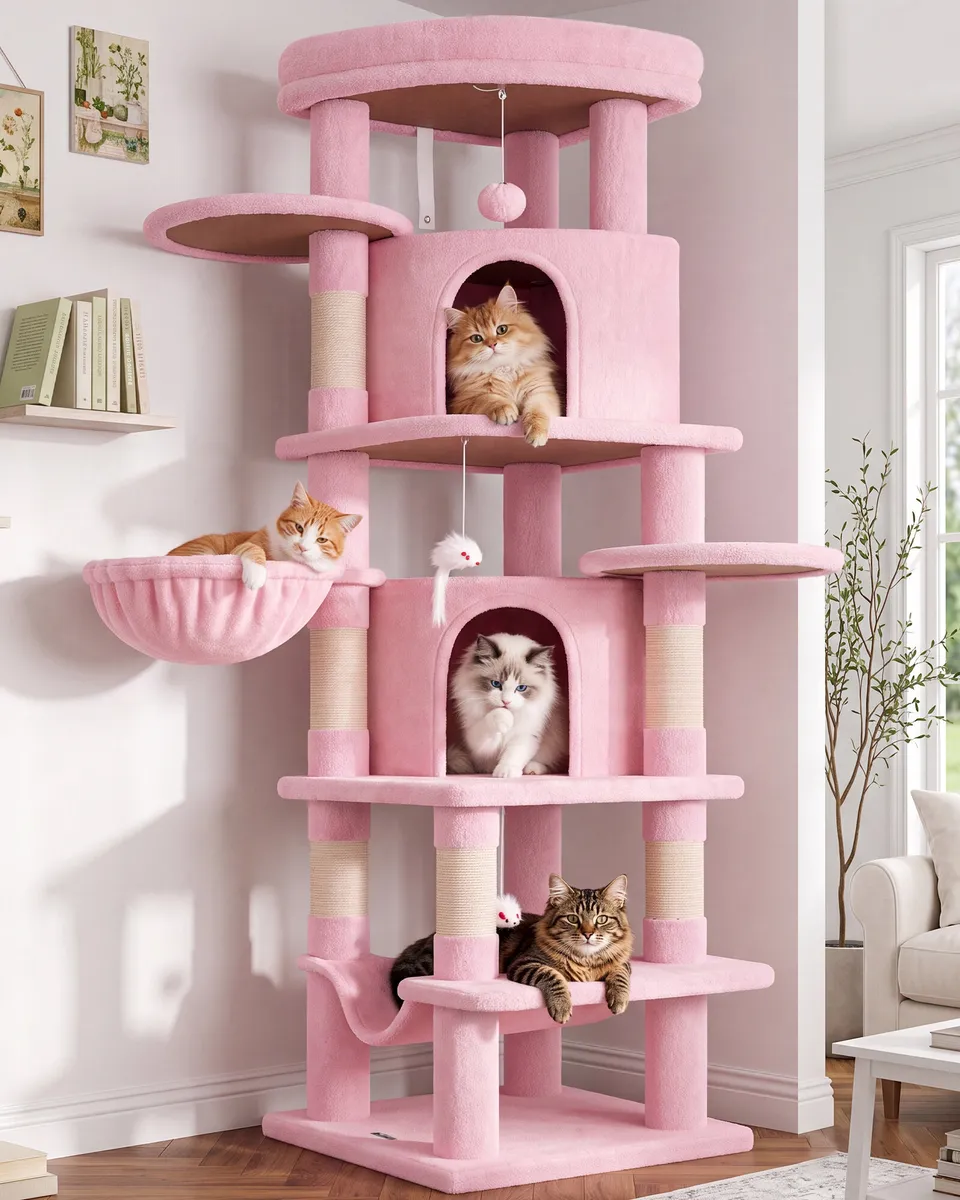 globlazer-c66-arbre-chat-rose-168-cm-angle image 1
