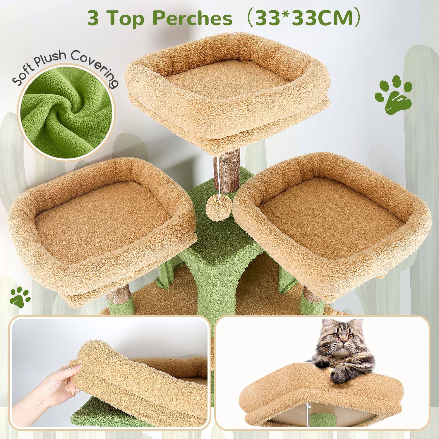 globlazer-f-series-f68b-arbre-chat-vert-cactus-68-pouces image 3