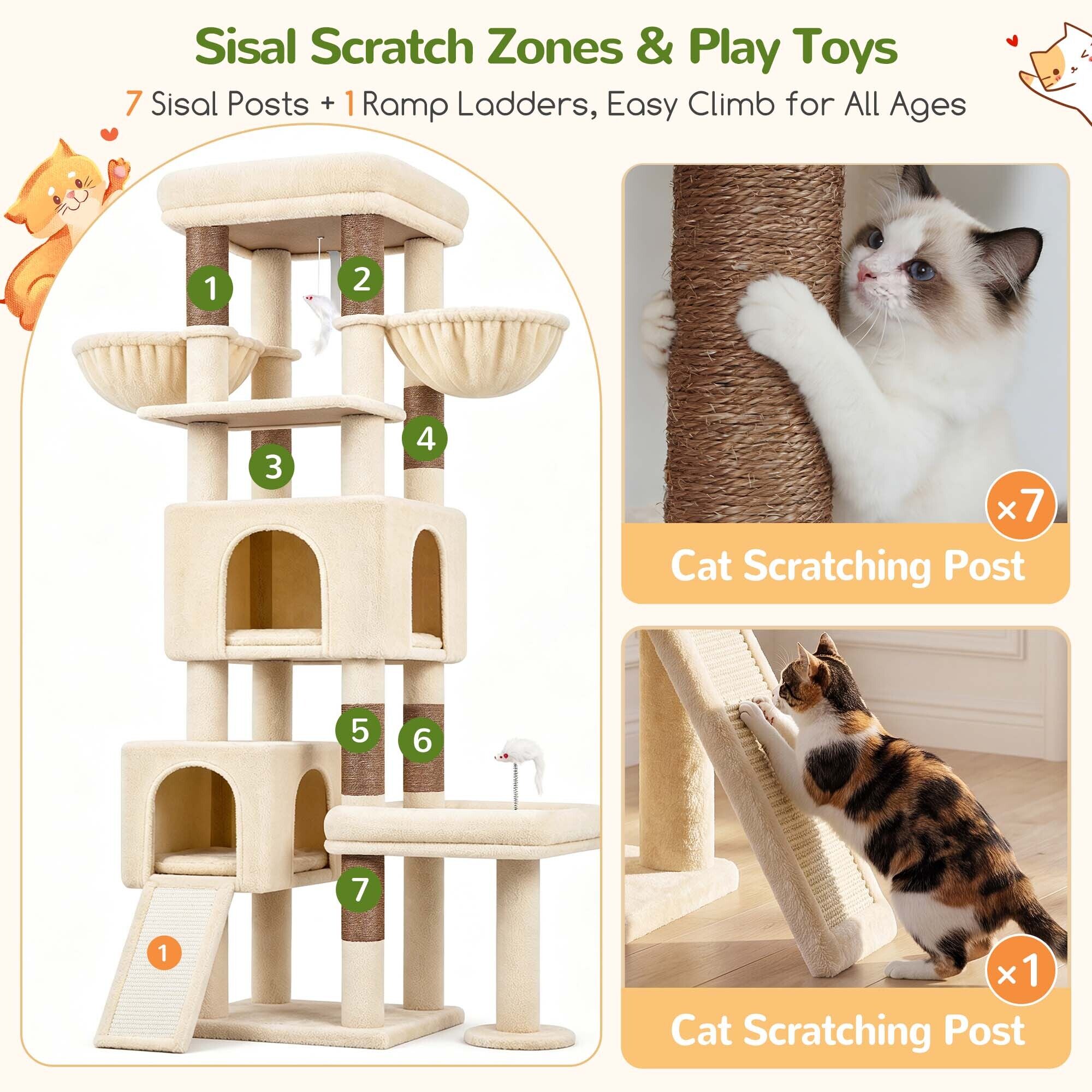 globlazer-s-series-s73b-arbre-chat-beige-185-cm-robust image 8