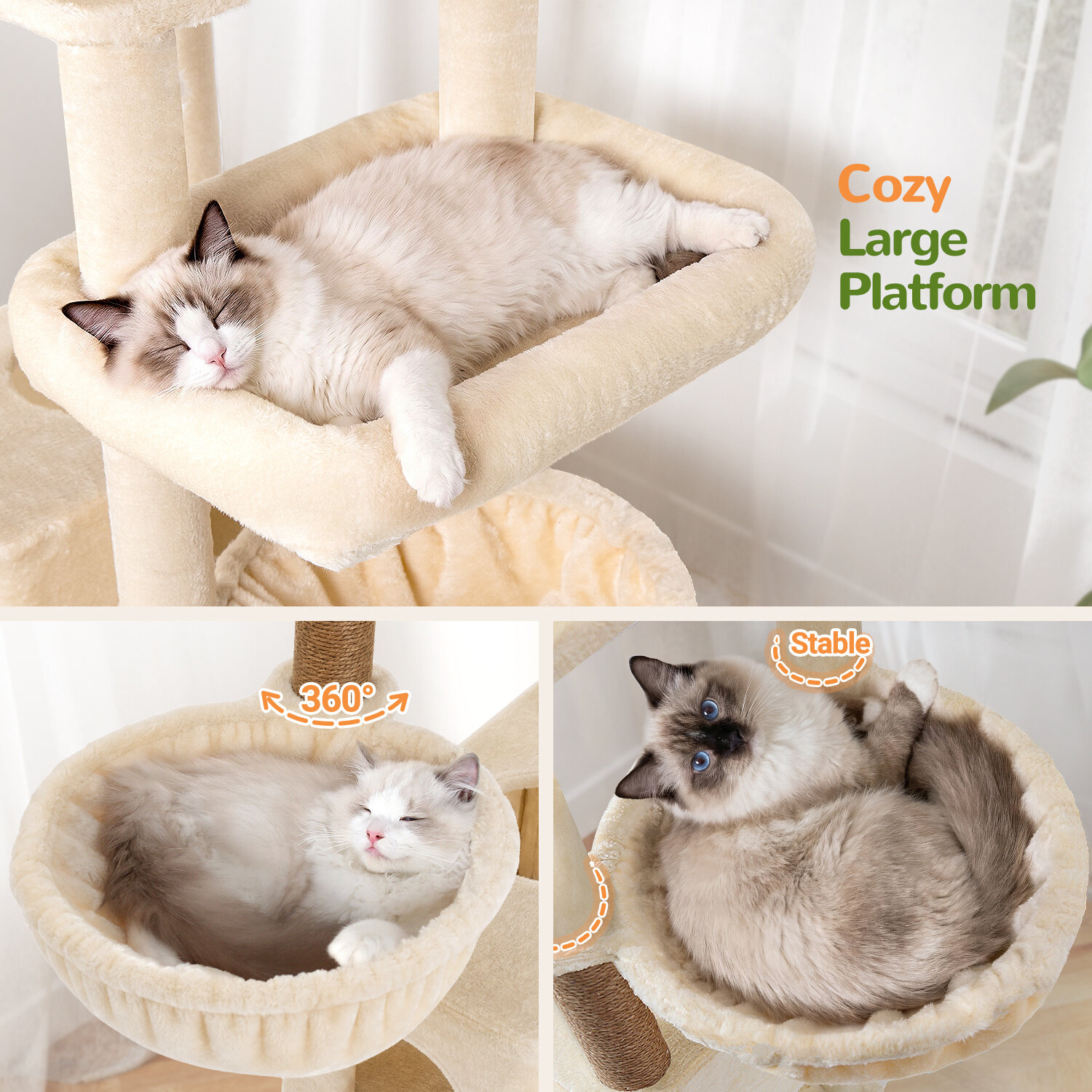 globlazer-c-series-c74-arbre-chat-beige-74-pouces-grand image 6