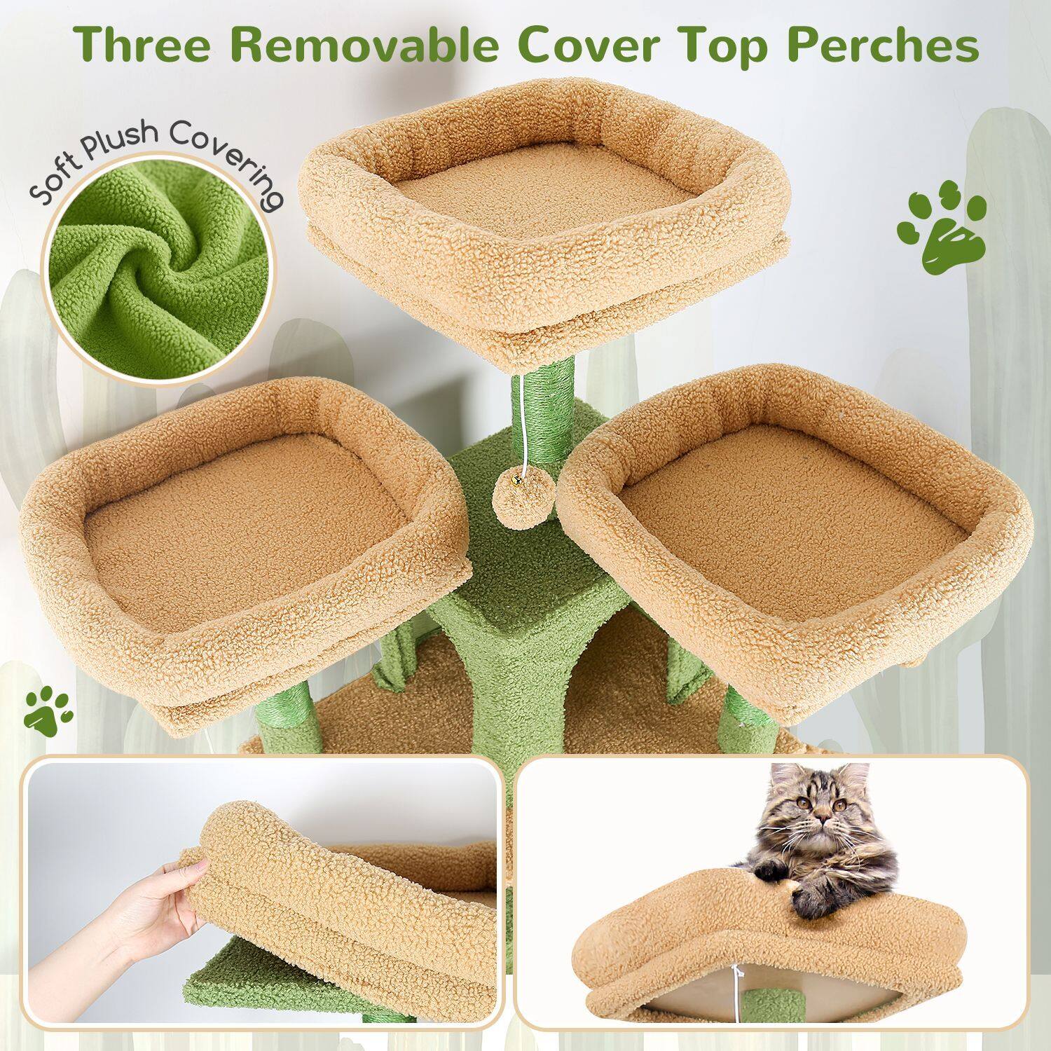 globlazer-f-series-f80-arbre-chat-vert-cactus-80-pouces-grand image 3