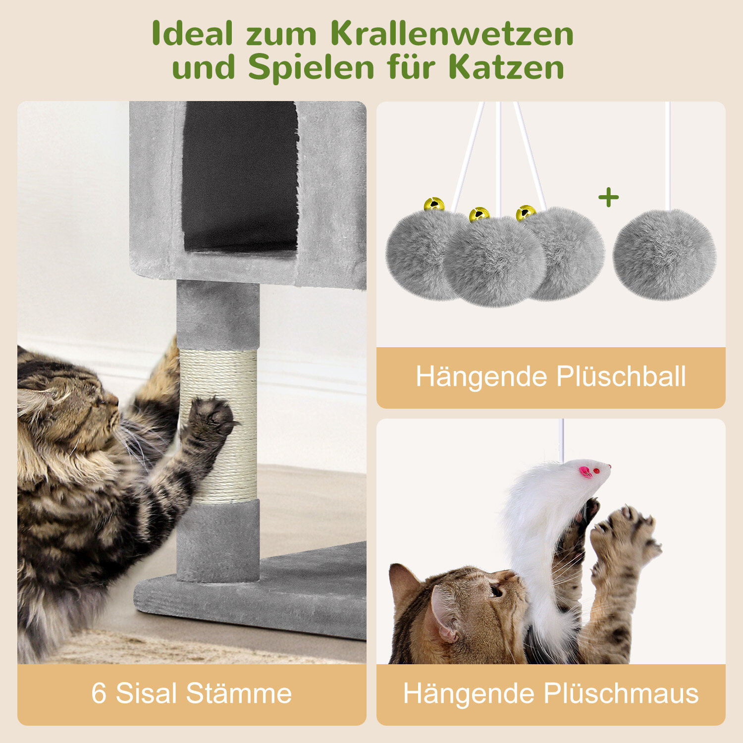 globlazer-f82-arbre-chat-xxl-gris-clair-208-cm image 6