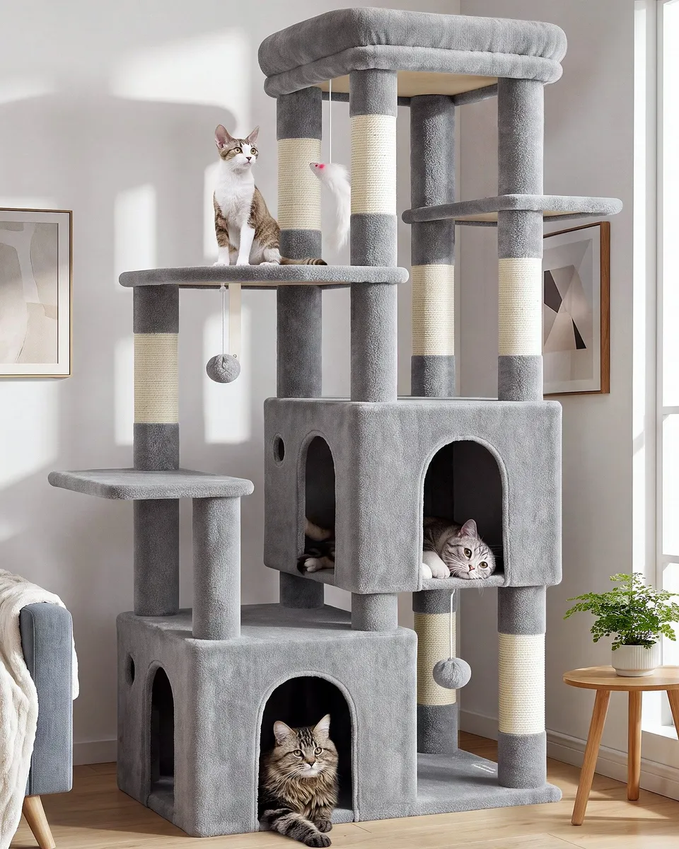 globlazer-f61-arbre-chat-61-pouces-gris-clair image 1