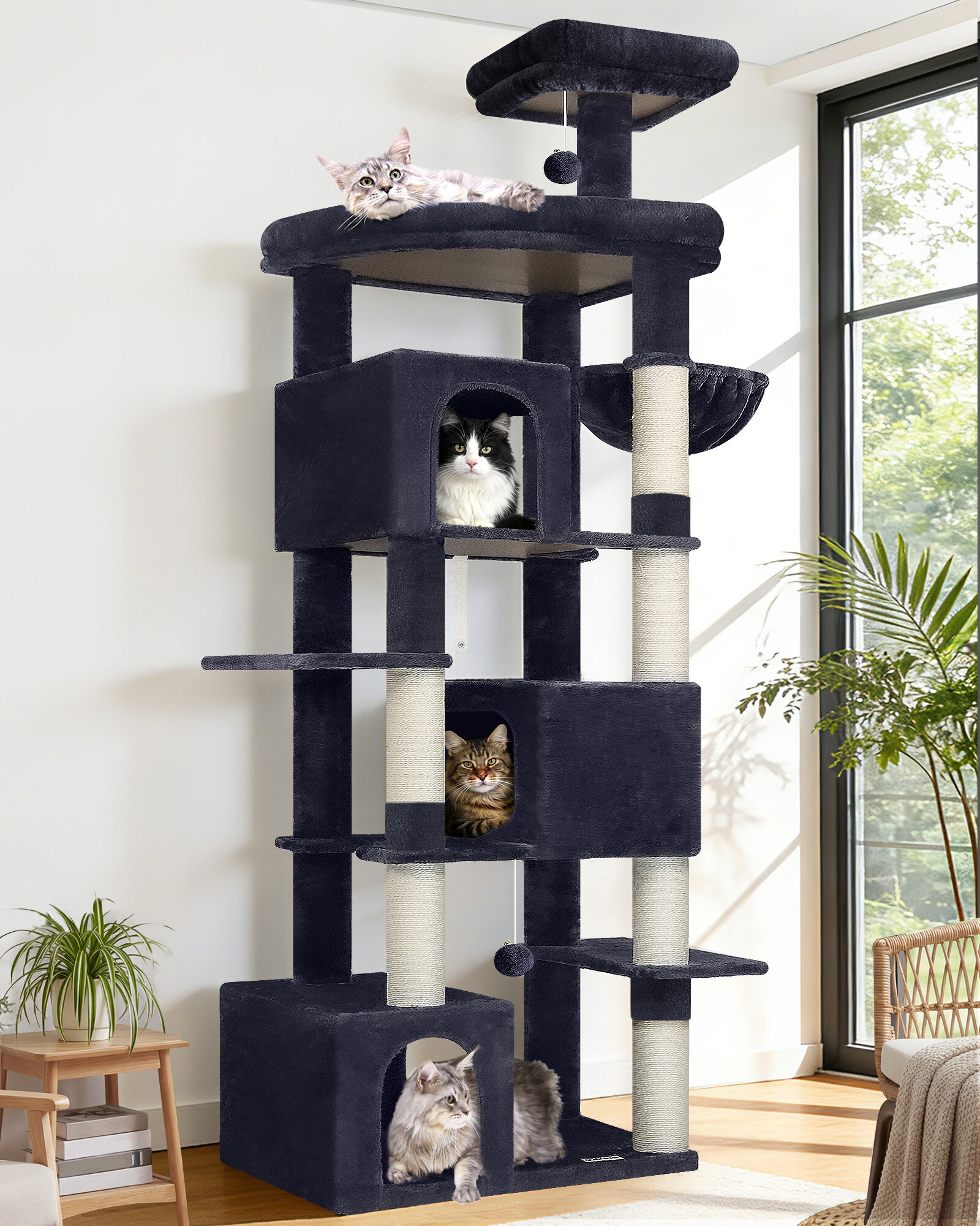 globlazer-s-series-s80-arbre-chat-large-gris-fonc-80-pouces image 1