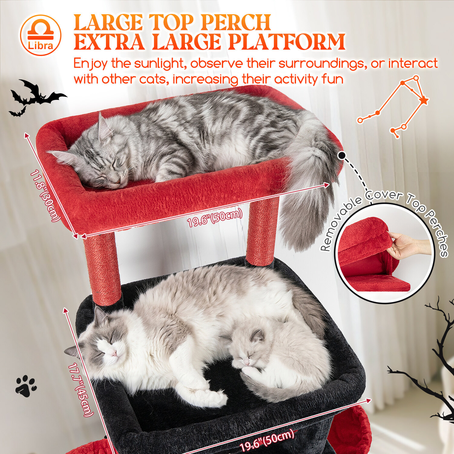 globlazer-z78-arbre-chat-rouge-noir-78-pouces-grand image 4