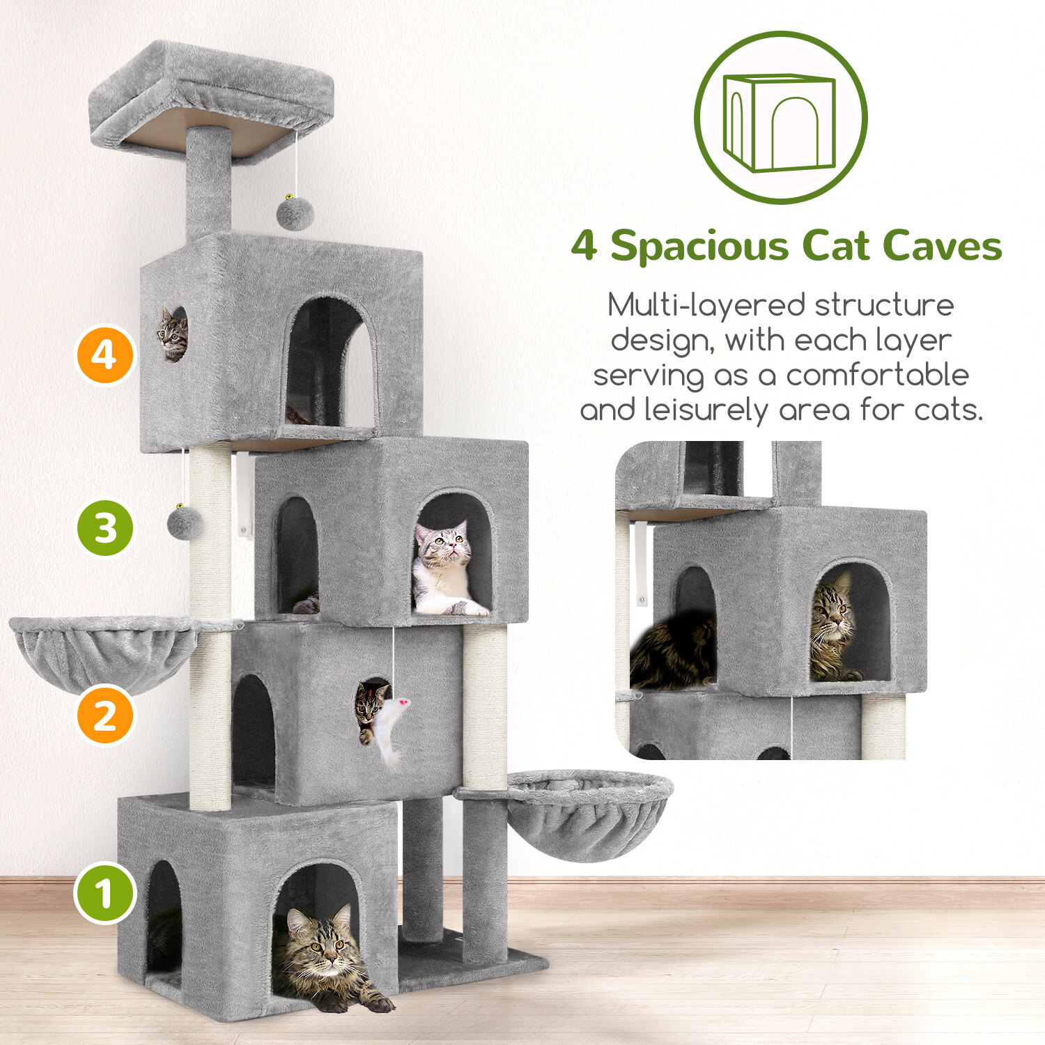 globlazer-f70c-arbre-chat-gris-clair-178-cm-niche image 3