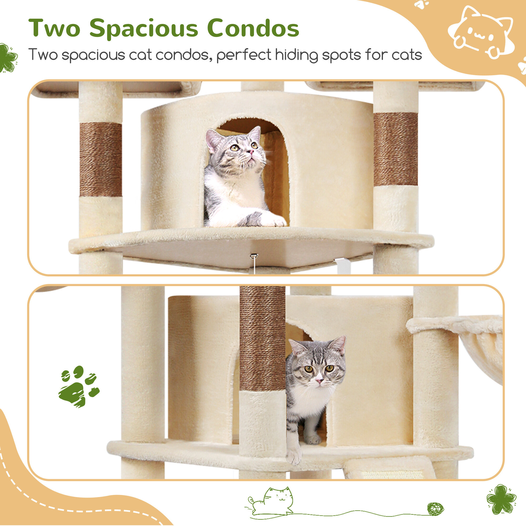 globlazer-f80h-arbre-chat-beige-203-cm-grand-chat image 8