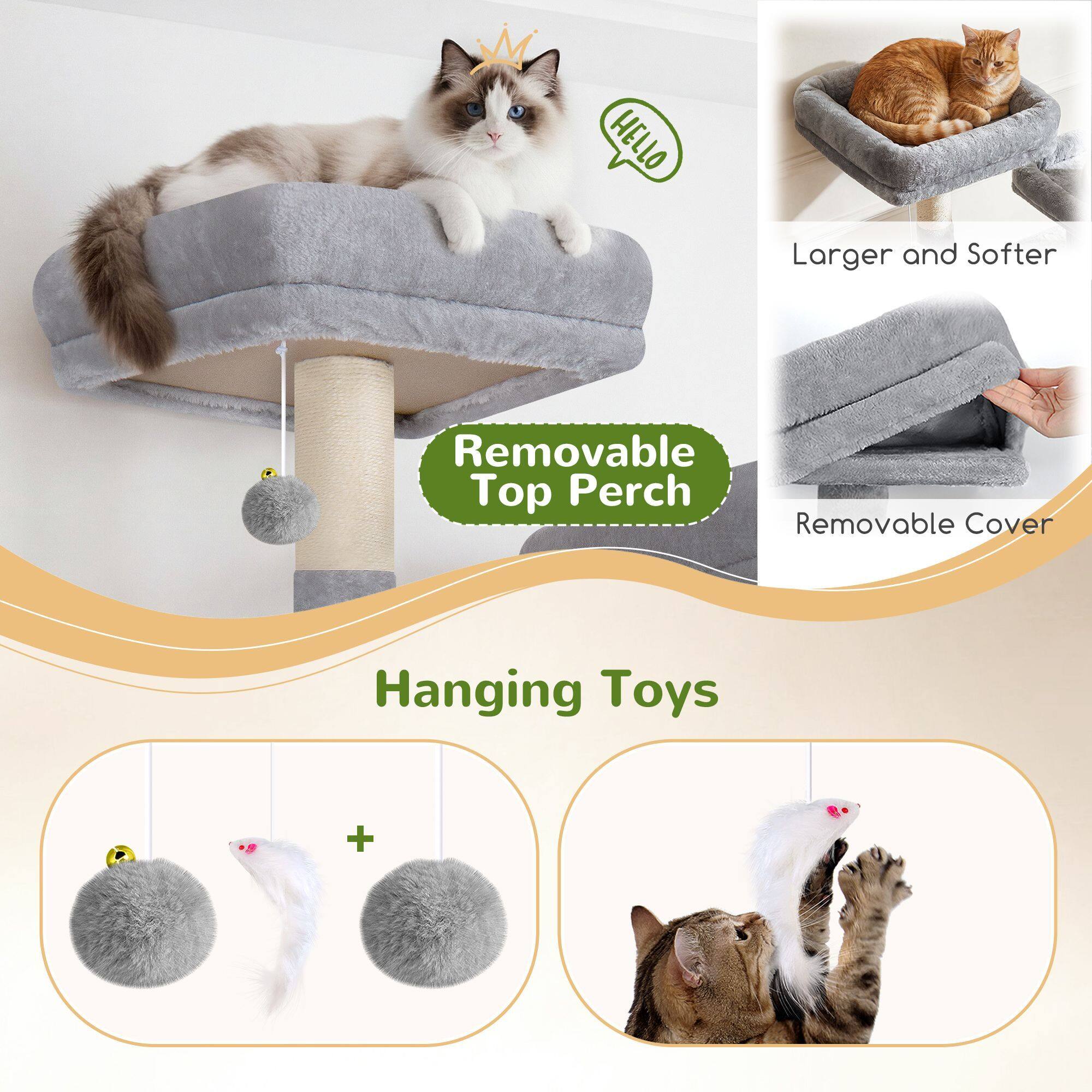 globlazer-f64b-f-series-arbre-chat-gris-clair-163-cm image 7