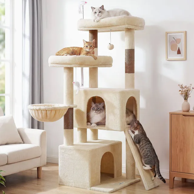 globlazer-f55-arbre-chat-55-pouces-beige-adulte image 1
