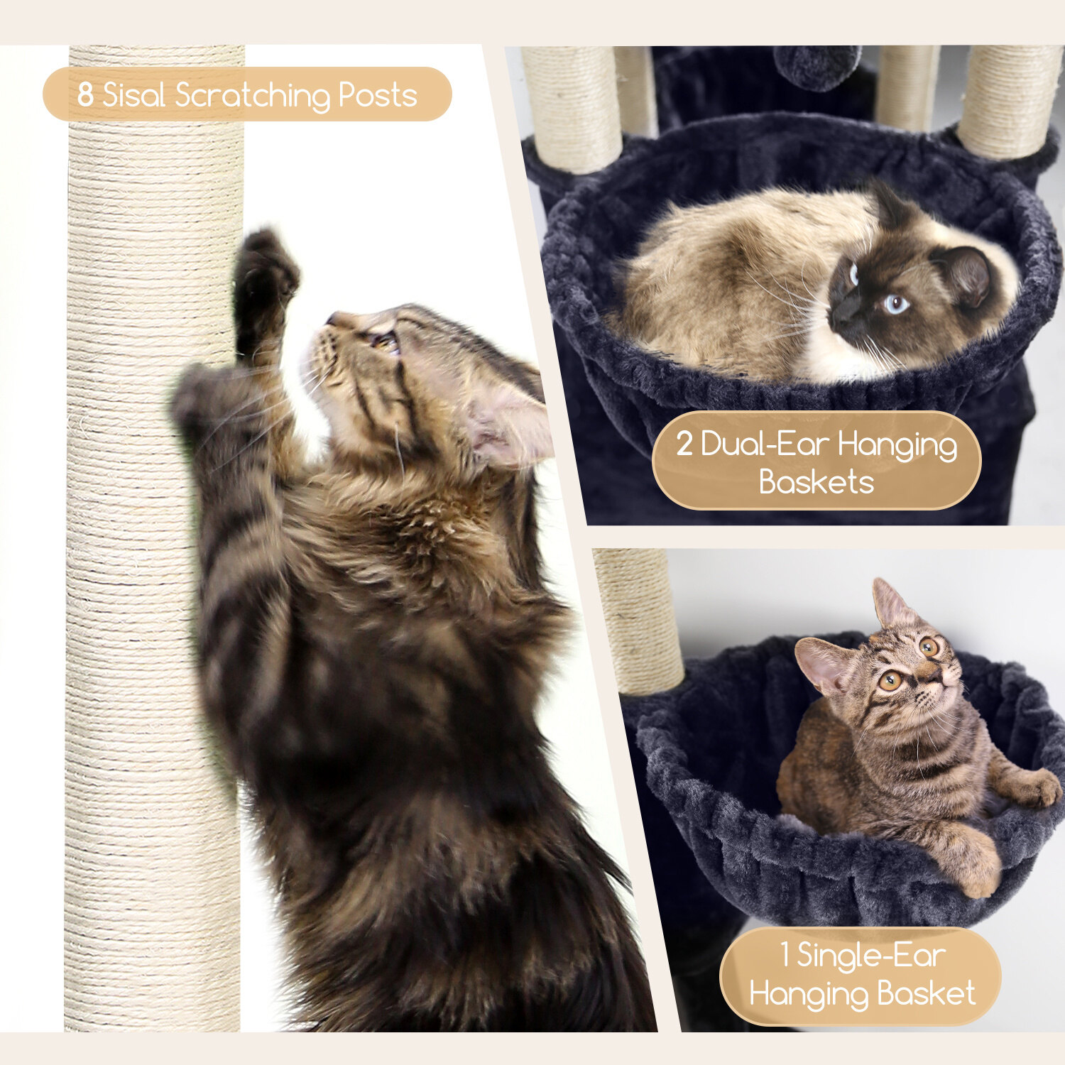 globlazer-s82-arbre-chat-gris-fonc-82-pouces-grand image 5