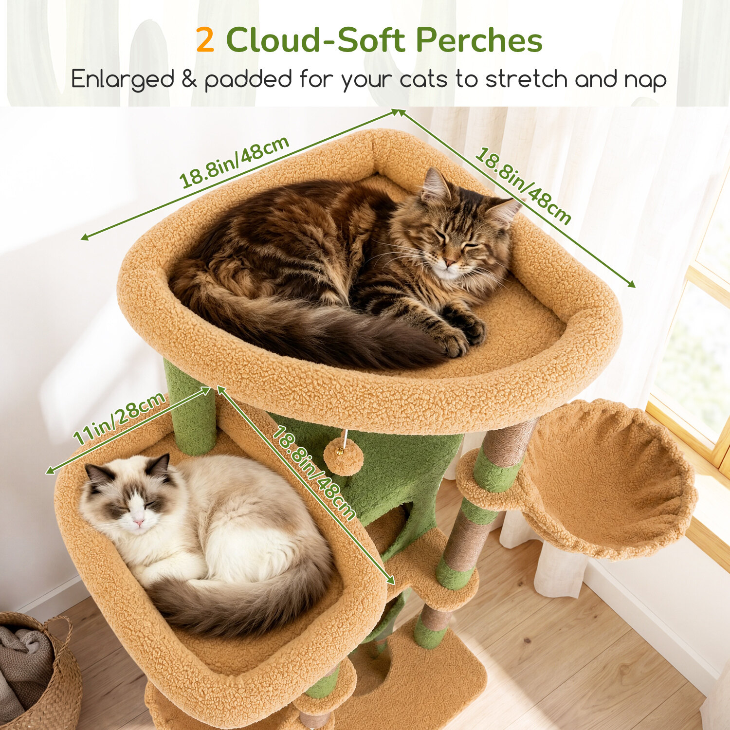 globlazer-s-series-s80c-arbre-chat-vert-cactus-80-pouces image 3