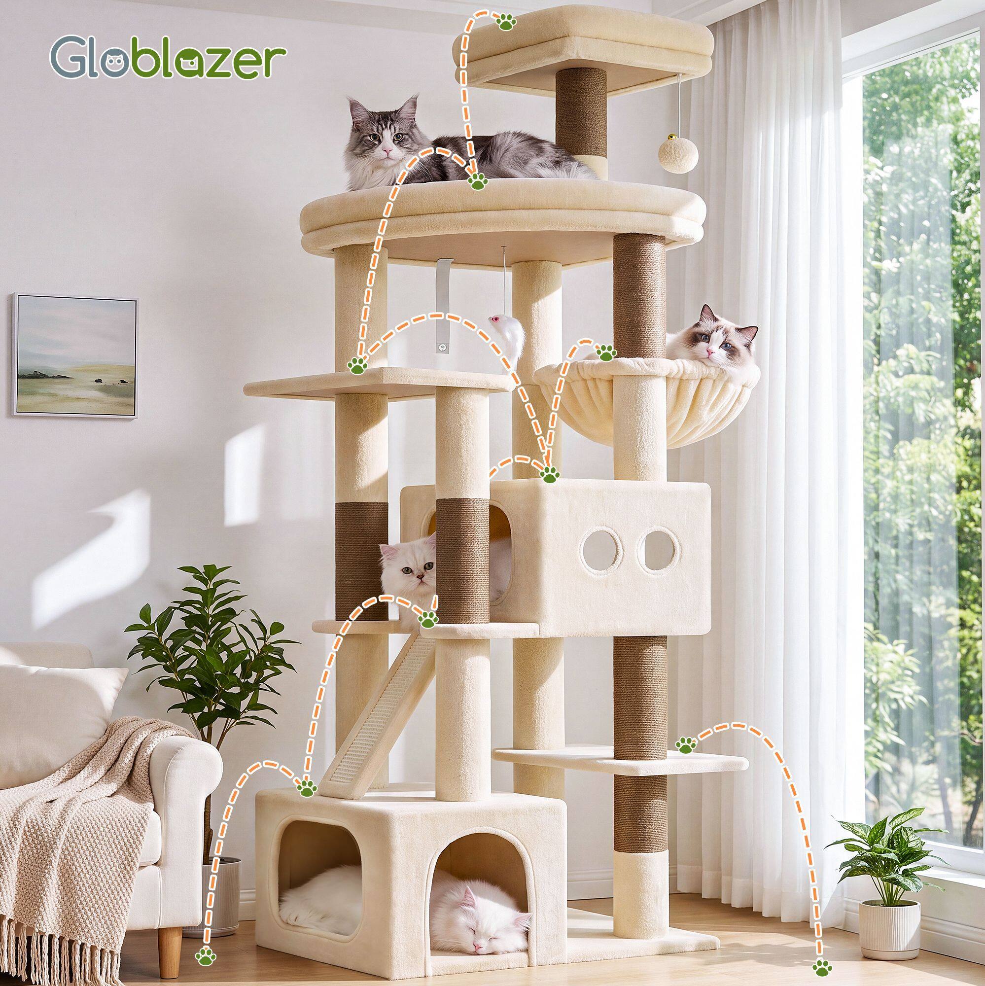 globlazer-f-series-f74-arbre-chat-beige-74-pouces-robuste image 3