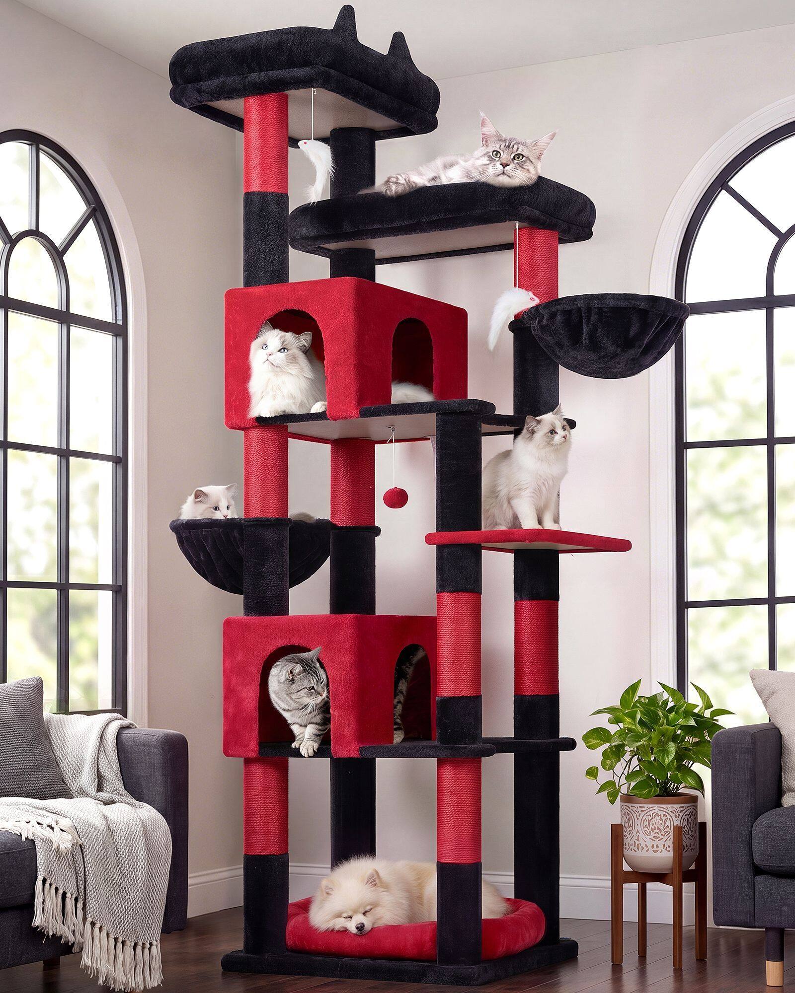 globlazer-s-series-s81c-arbre-chat-rouge-noir-81-pouces image 1