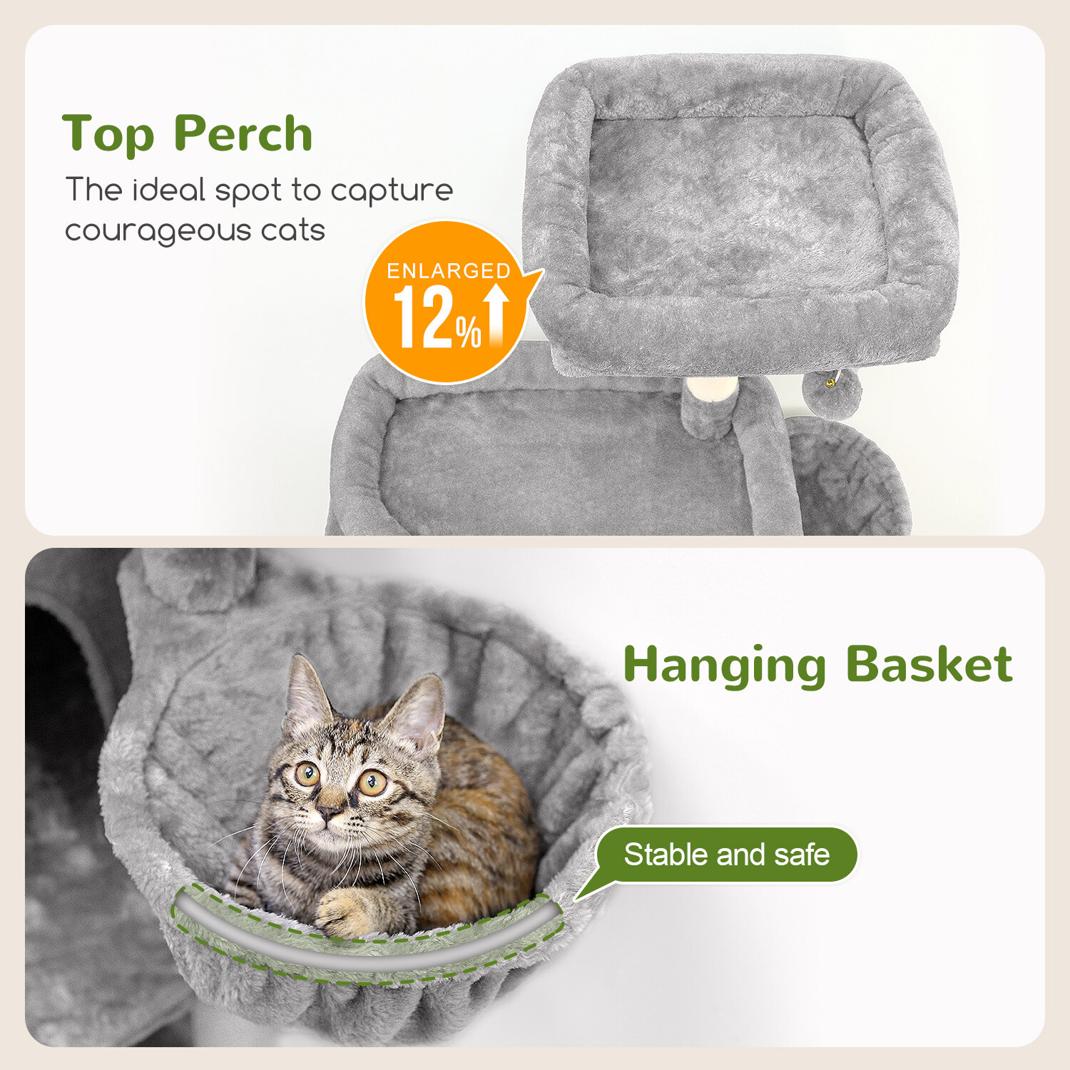 globlazer-s68-arbre-chat-gris-clair-68-pouces-grand image 6