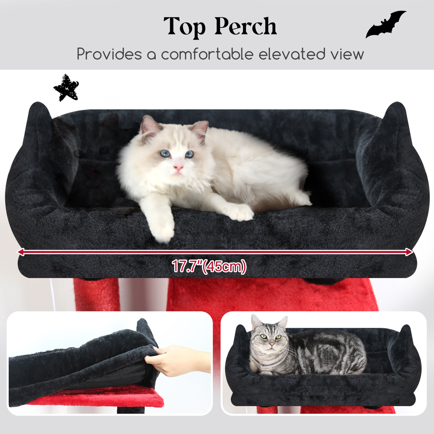 globlazer-f70-pro-arbre-chat-rouge-noir-178-cm image 3