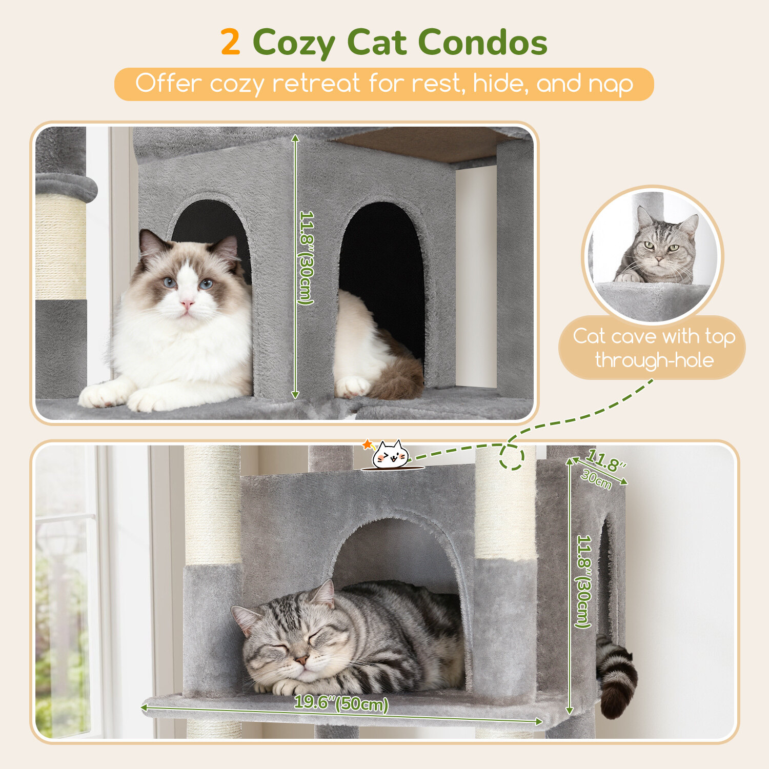 globlazer-s80g-arbre-chat-80-pouces-gris-clair-robuste image 4
