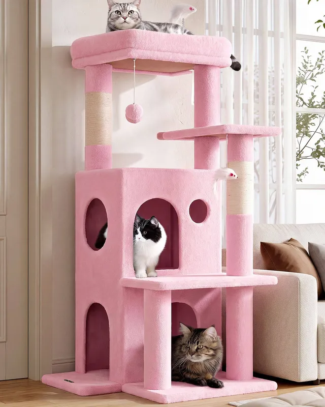 globlazer-f-series-fc50-arbre-chat-rose-50-pouces-grands-chats image 1