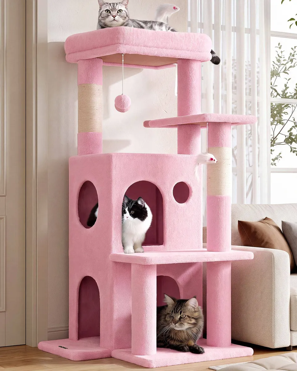 globlazer-f-series-fc50-arbre-chat-rose-50-pouces-grands-chats image 1