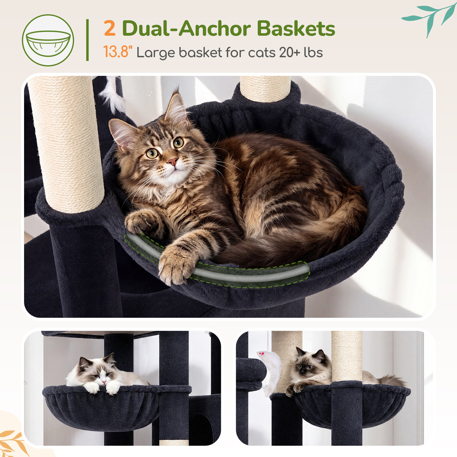 globlazer-f72h-arbre-chat-gris-fonc-183-cm-haut image 4